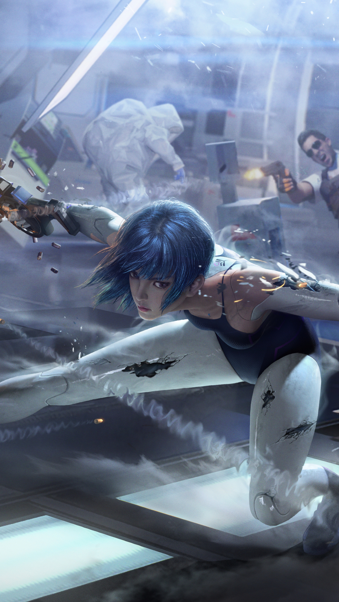 Download mobile wallpaper Blue Hair, Video Game, Cyber Hunter for free.