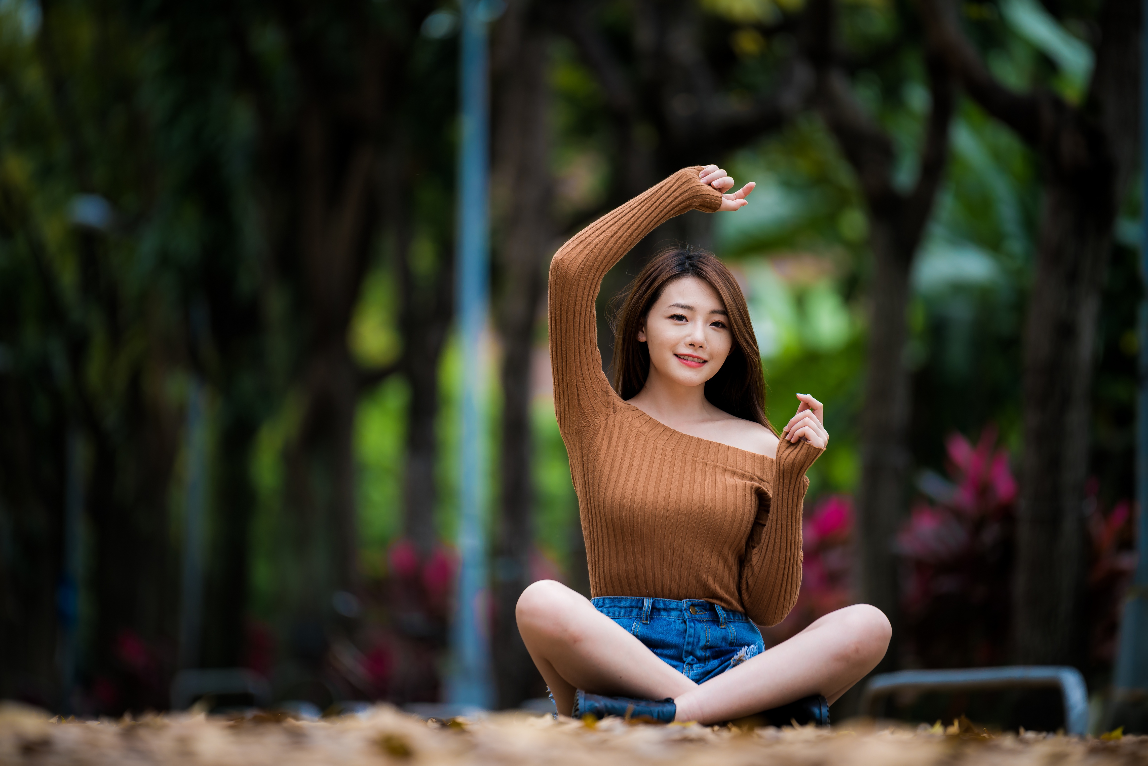 Download mobile wallpaper Brunette, Model, Women, Asian, Depth Of Field for free.