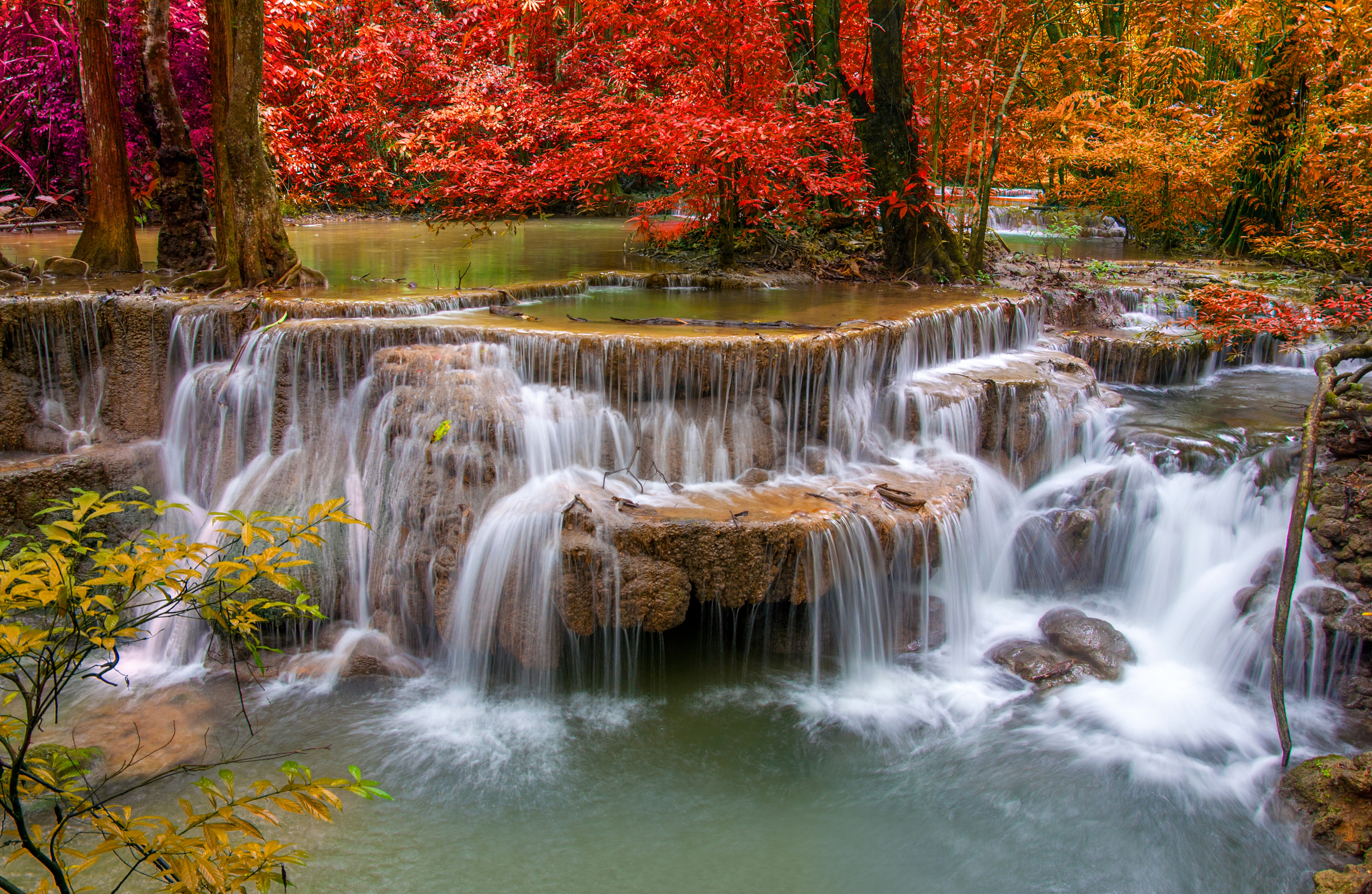 Laden Sie das Natur, Herbst, Wasserfälle, Wasserfall, Wald, Baum, Erde/natur-Bild kostenlos auf Ihren PC-Desktop herunter