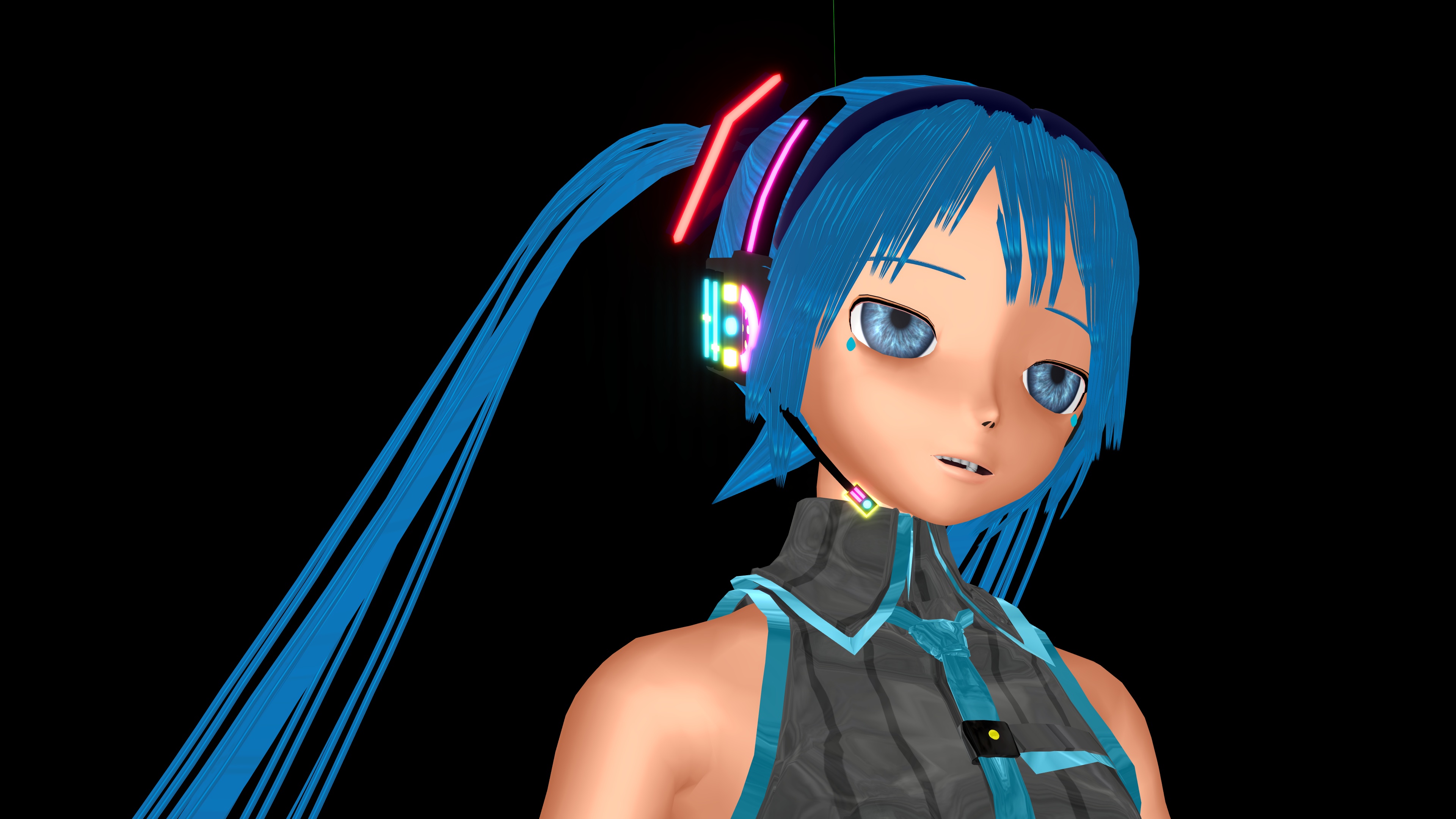 Laden Sie das Vocaloid, Mixer, Blaue Augen, Blaue Haare, Hatsune Miku, Animes-Bild kostenlos auf Ihren PC-Desktop herunter