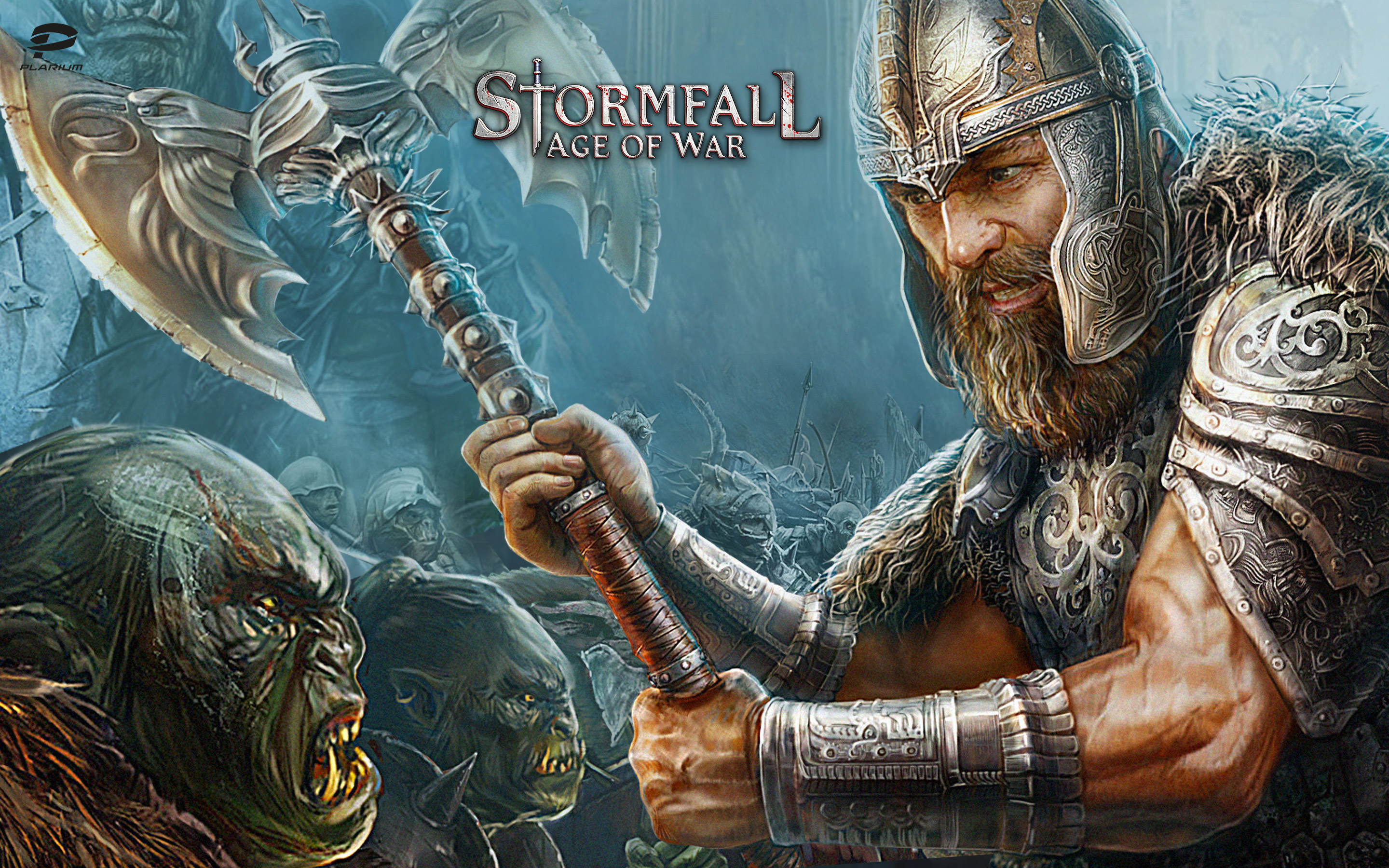 video game, stormfall: age of war, armor, axe, orc, warrior