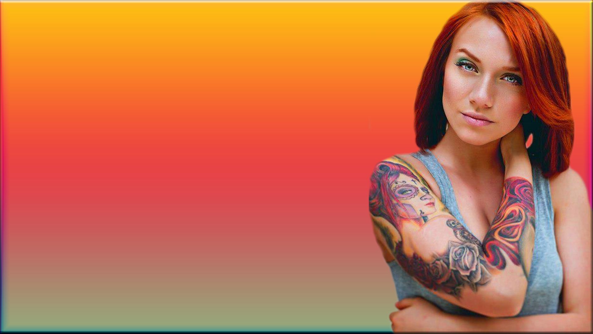 Free download wallpaper Redhead, Tattoo, Women on your PC desktop