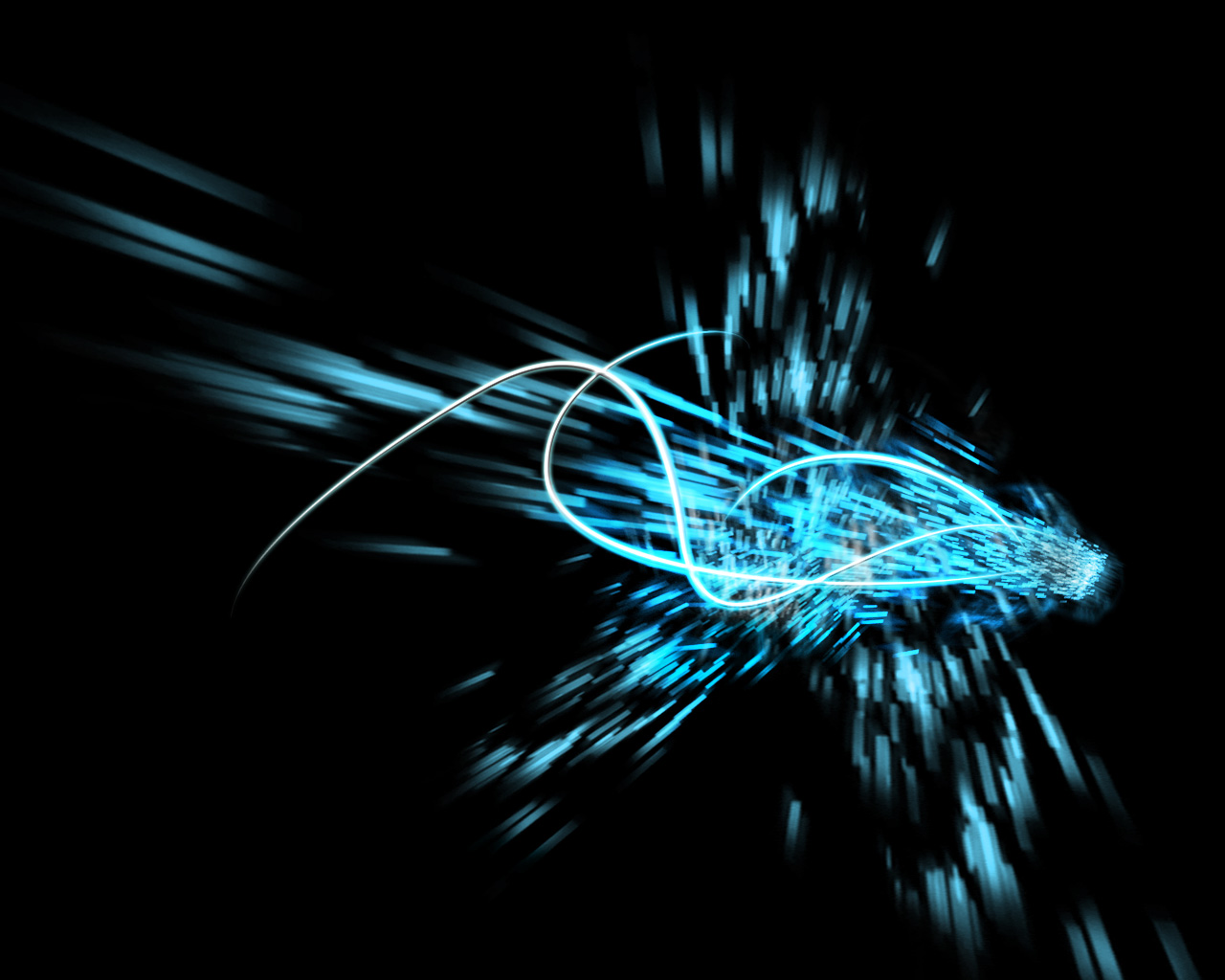 lines, abstract, blue, colors, dark, explosion