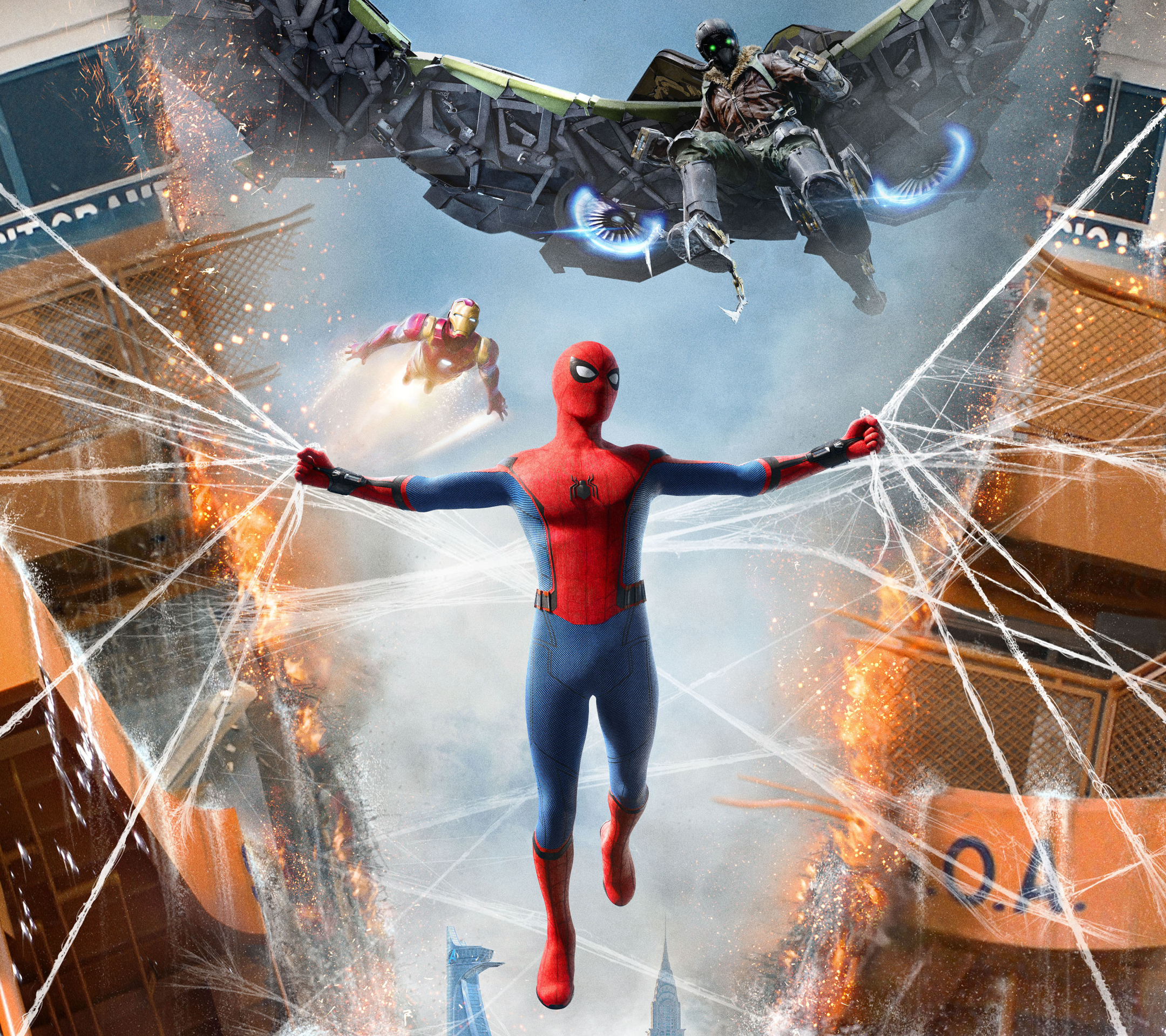 Скачати мобільні шпалери Людина Павук, Залізна Людина, Фільм, Vulture (Marvel Comics), Людина Павук: Повернення Додому безкоштовно.