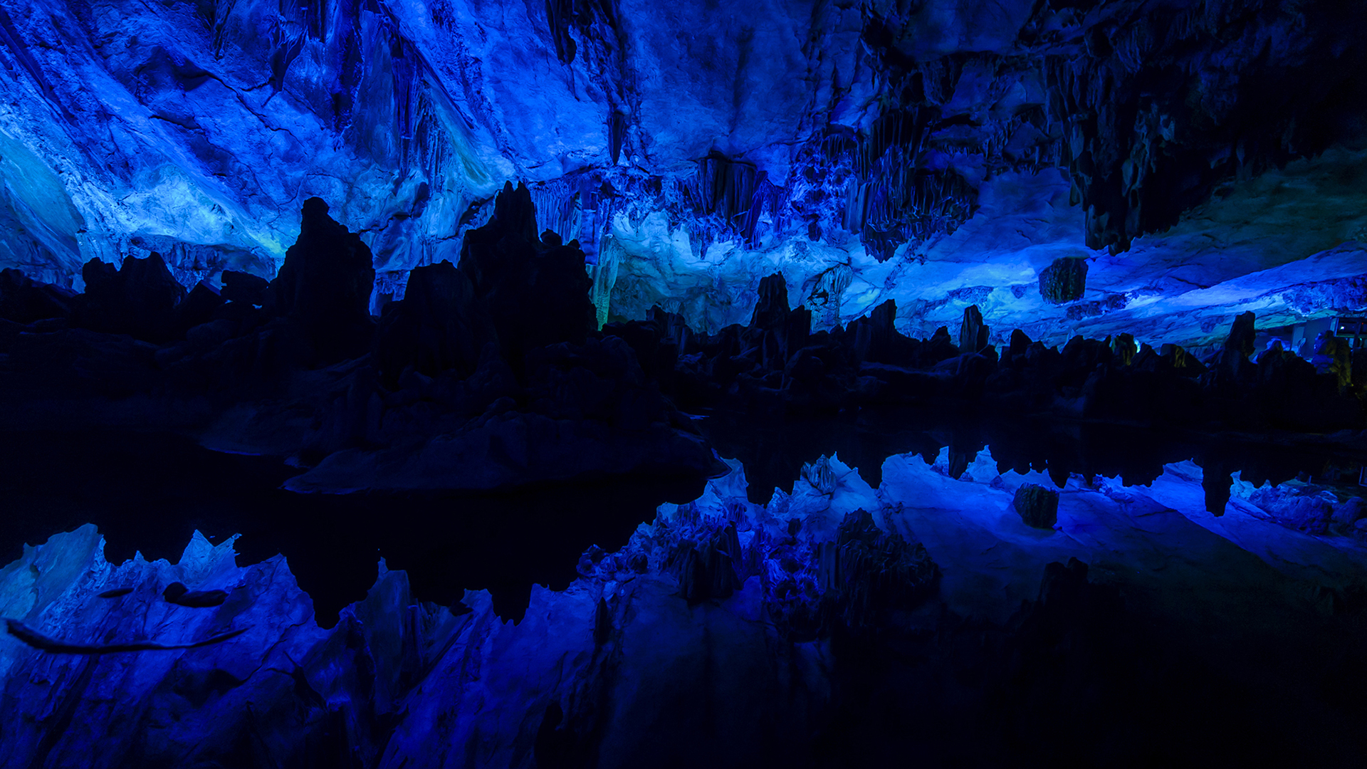 Скачать обои бесплатно Ночь, Пещеры, Синий, Пещера, Земля/природа картинка на рабочий стол ПК