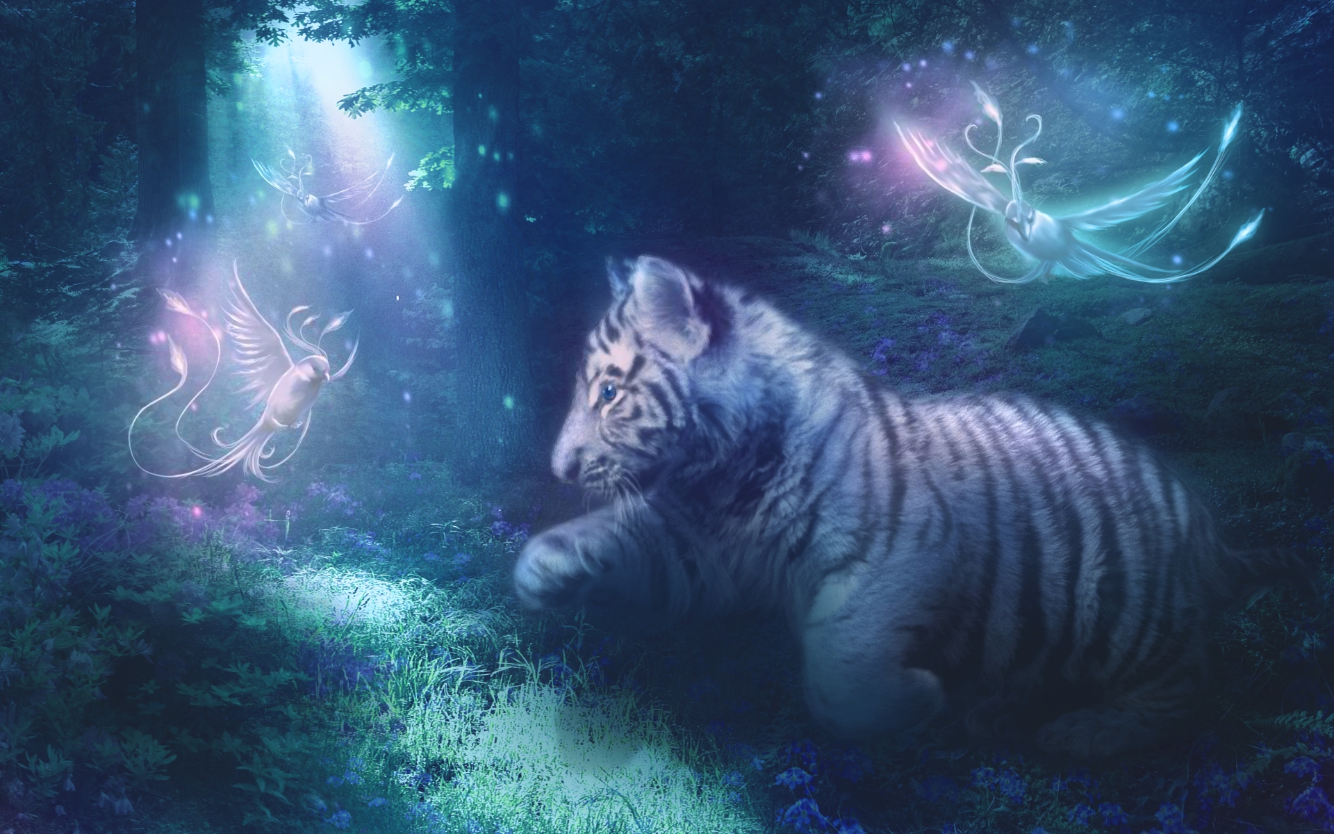 Descarga gratuita de fondo de pantalla para móvil de Animales De Fantasía, Fantasía, Tigre.