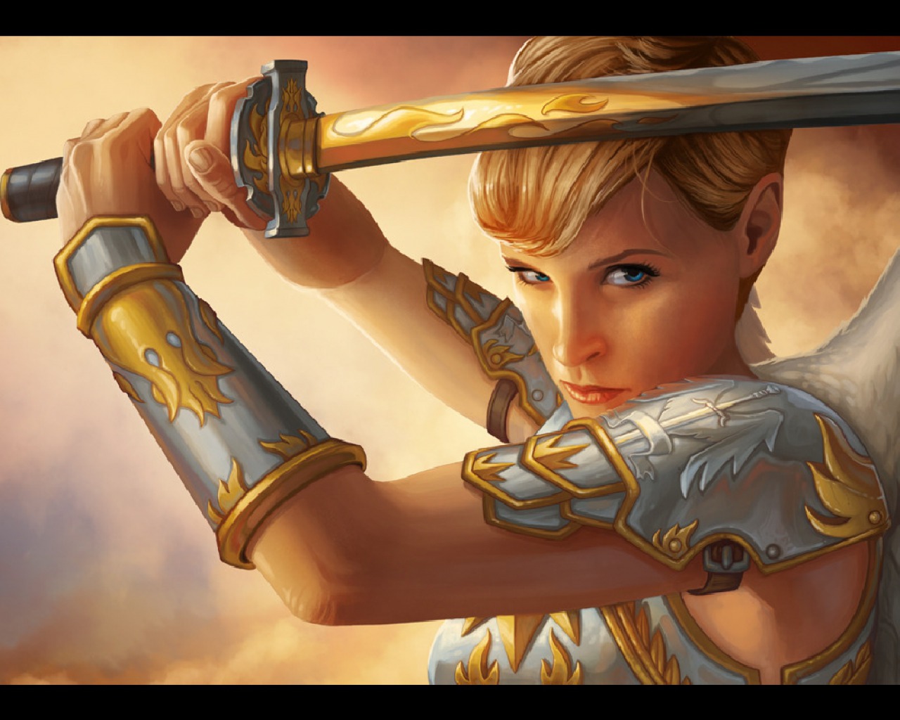 Free download wallpaper Fantasy, Angel Warrior on your PC desktop