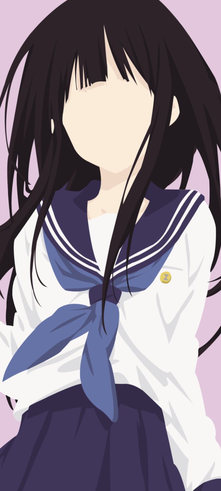 Handy-Wallpaper Minimalistisch, Schuluniform, Animes, Eru Chitanda, Hyouka kostenlos herunterladen.