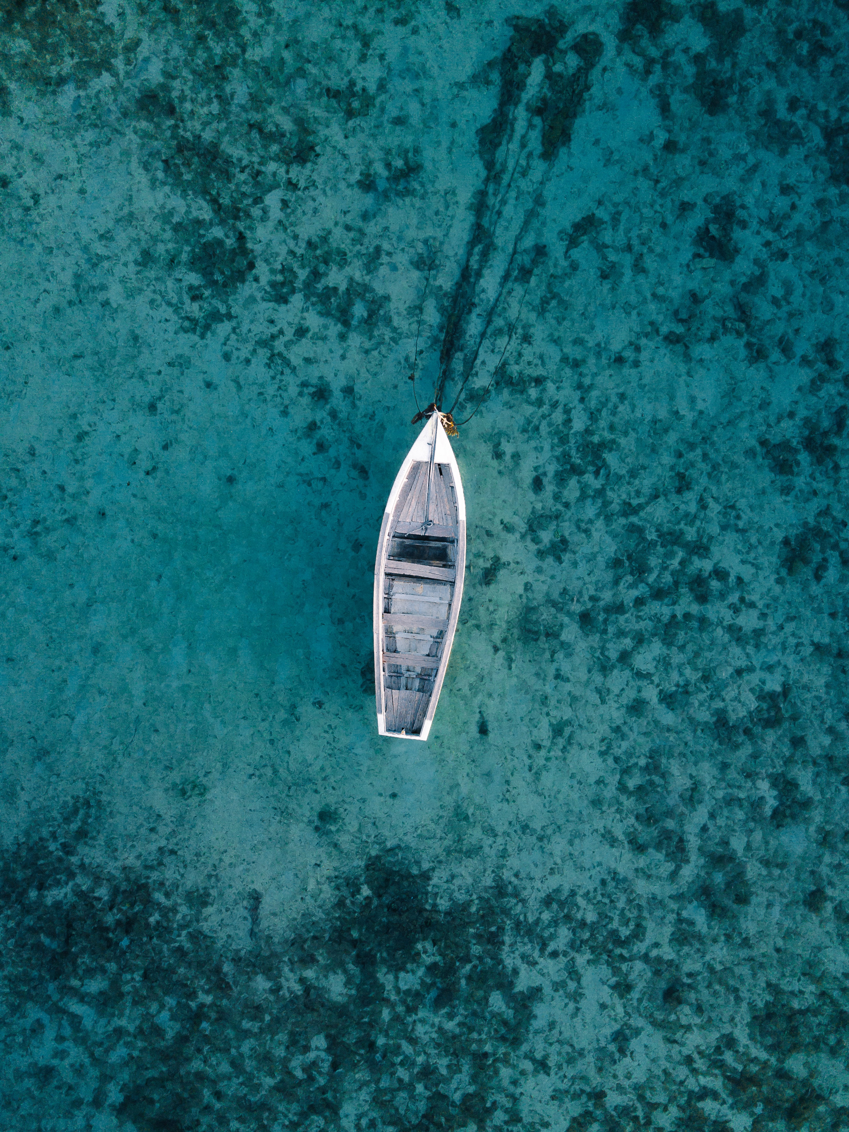 Download mobile wallpaper Miscellanea, View From Above, Miscellaneous, Water, Transparent, Boat for free.