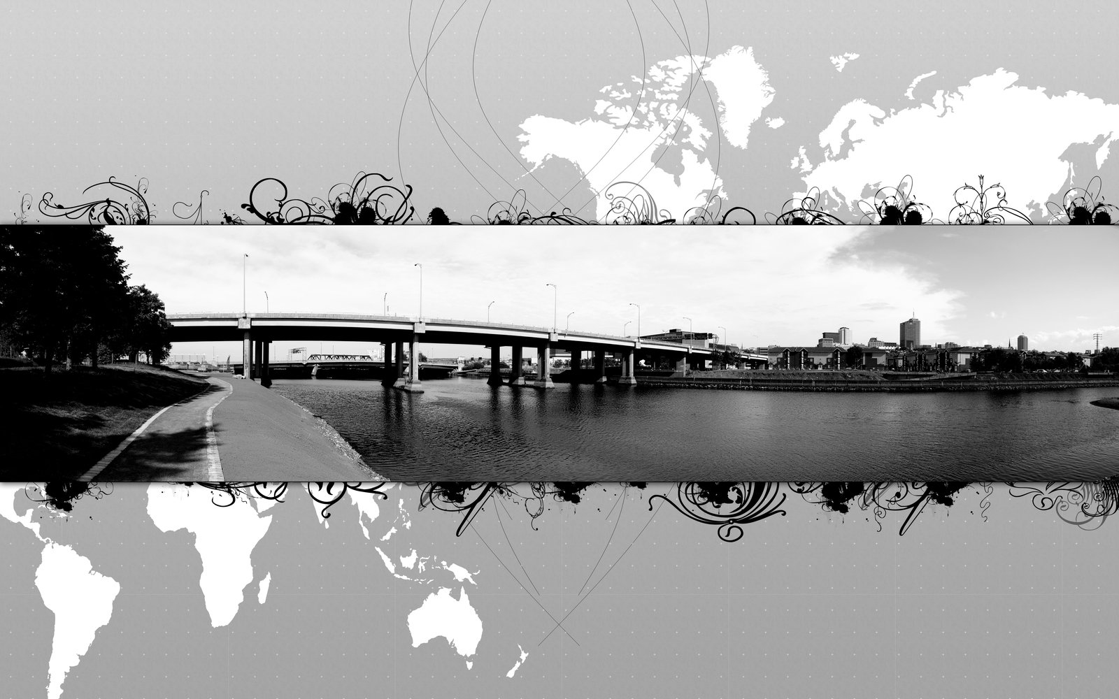 Download mobile wallpaper Vector, Bridge, Artistic for free.