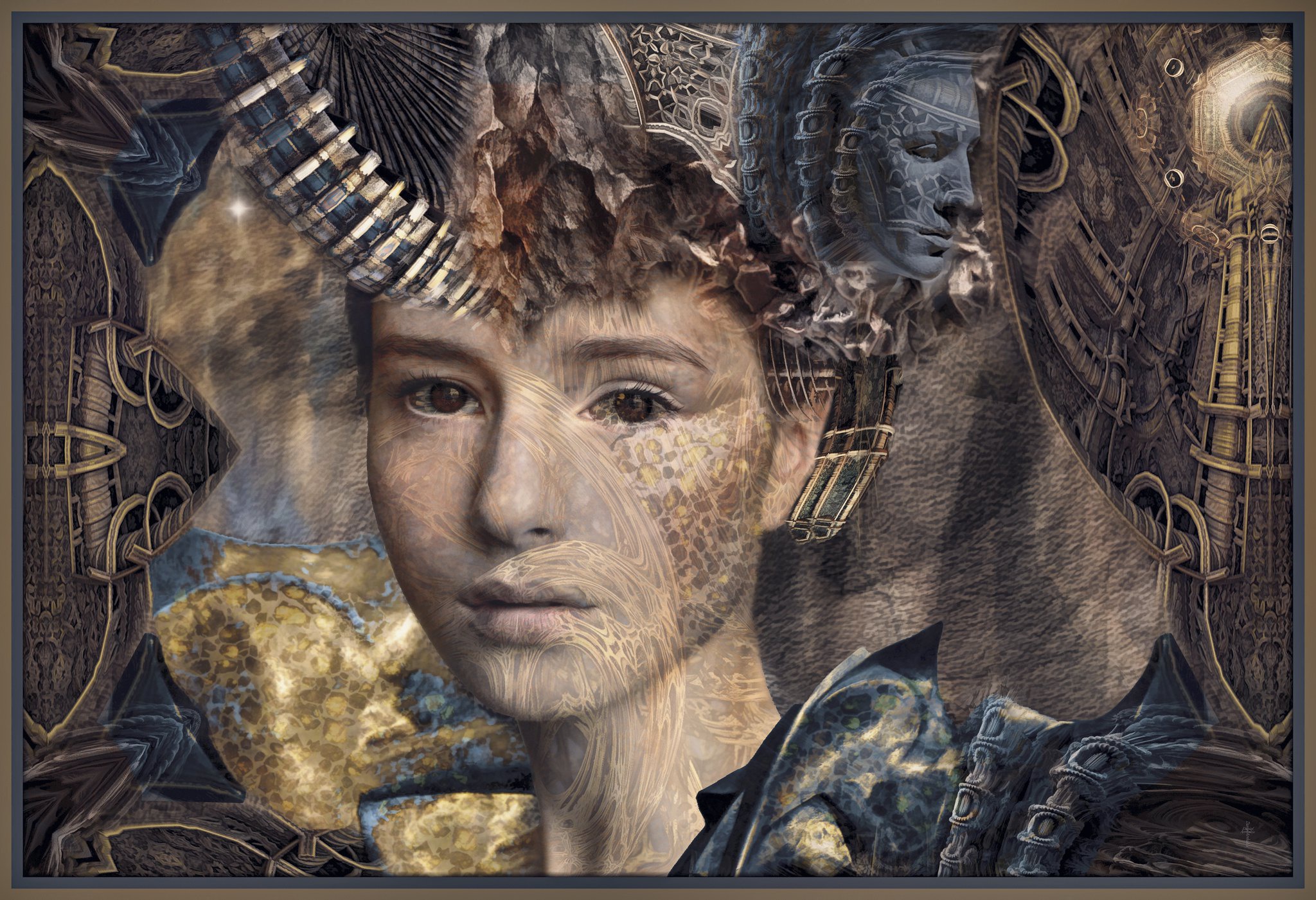 Descarga gratuita de fondo de pantalla para móvil de Collage, Estatua, Artístico, Mujeres.