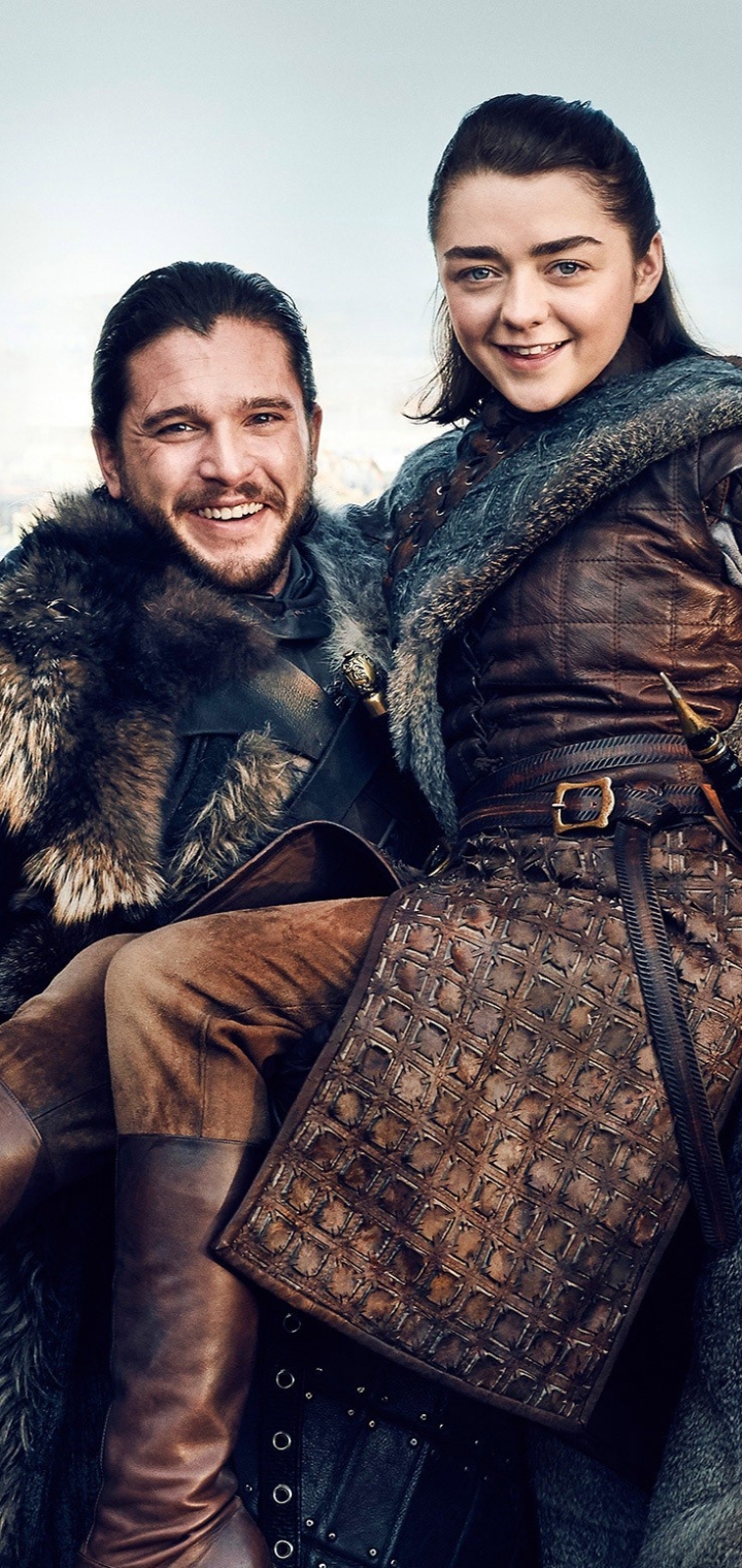 Handy-Wallpaper Fernsehserien, Kit Harington, Jon Schnee, Game Of Thrones: Das Lied Von Eis Und Feuer, Maisie Williams, Arya Stark kostenlos herunterladen.