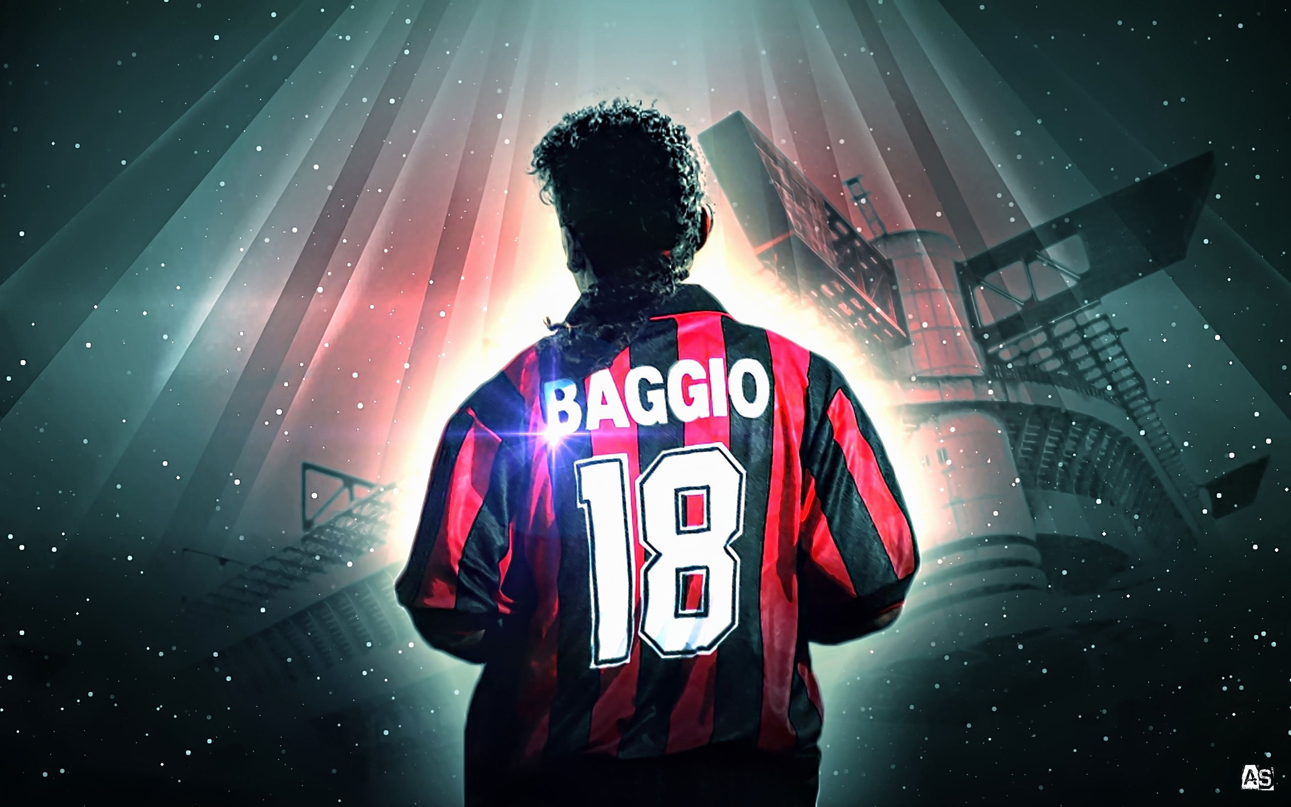 Free download wallpaper Sports, Soccer, A C Milan, Roberto Baggio on your PC desktop