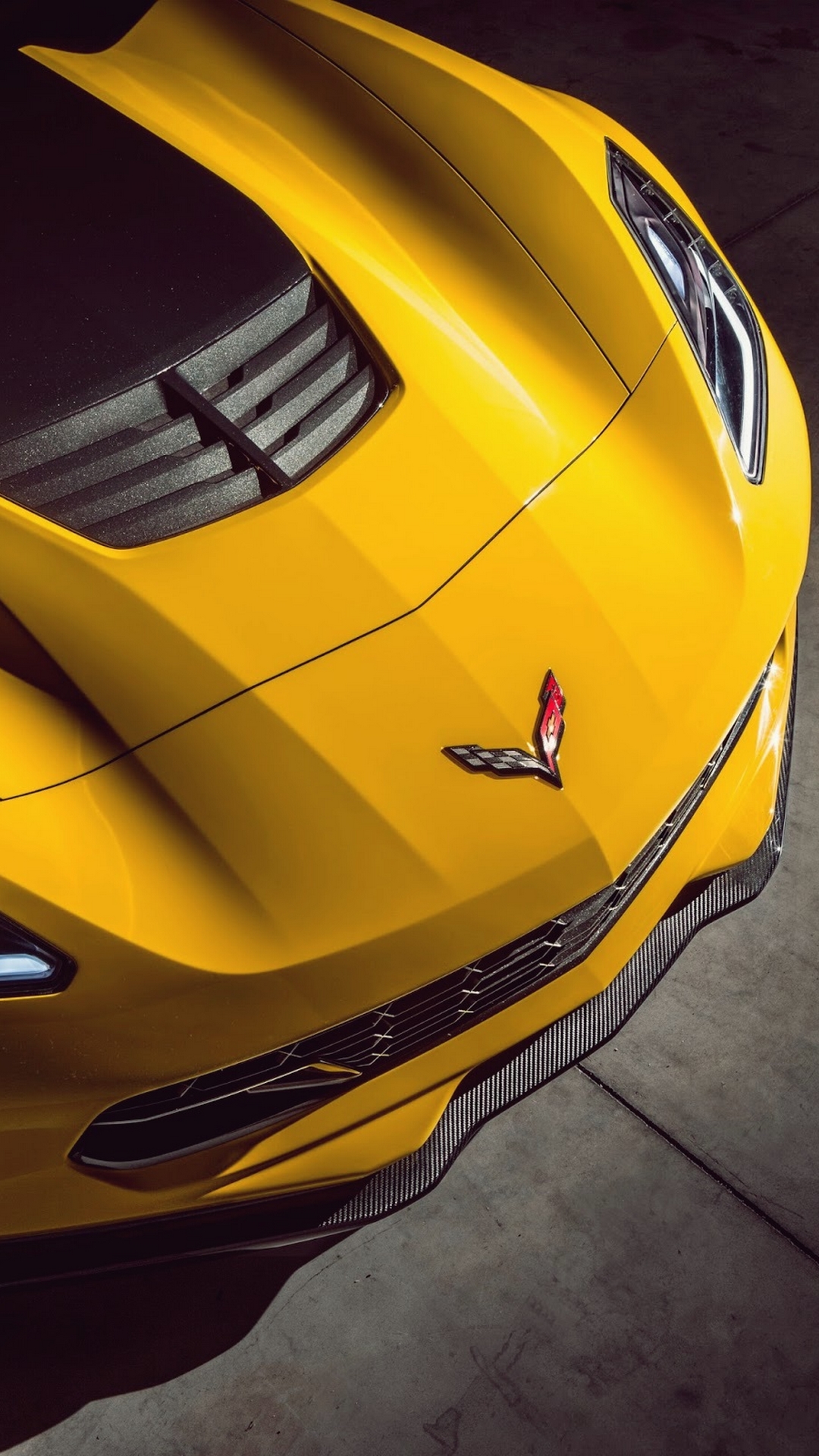 Скачати мобільні шпалери Шевроле, Транспортні Засоби, Жовтий Автомобіль, Chevrolet Corvette Z06 безкоштовно.