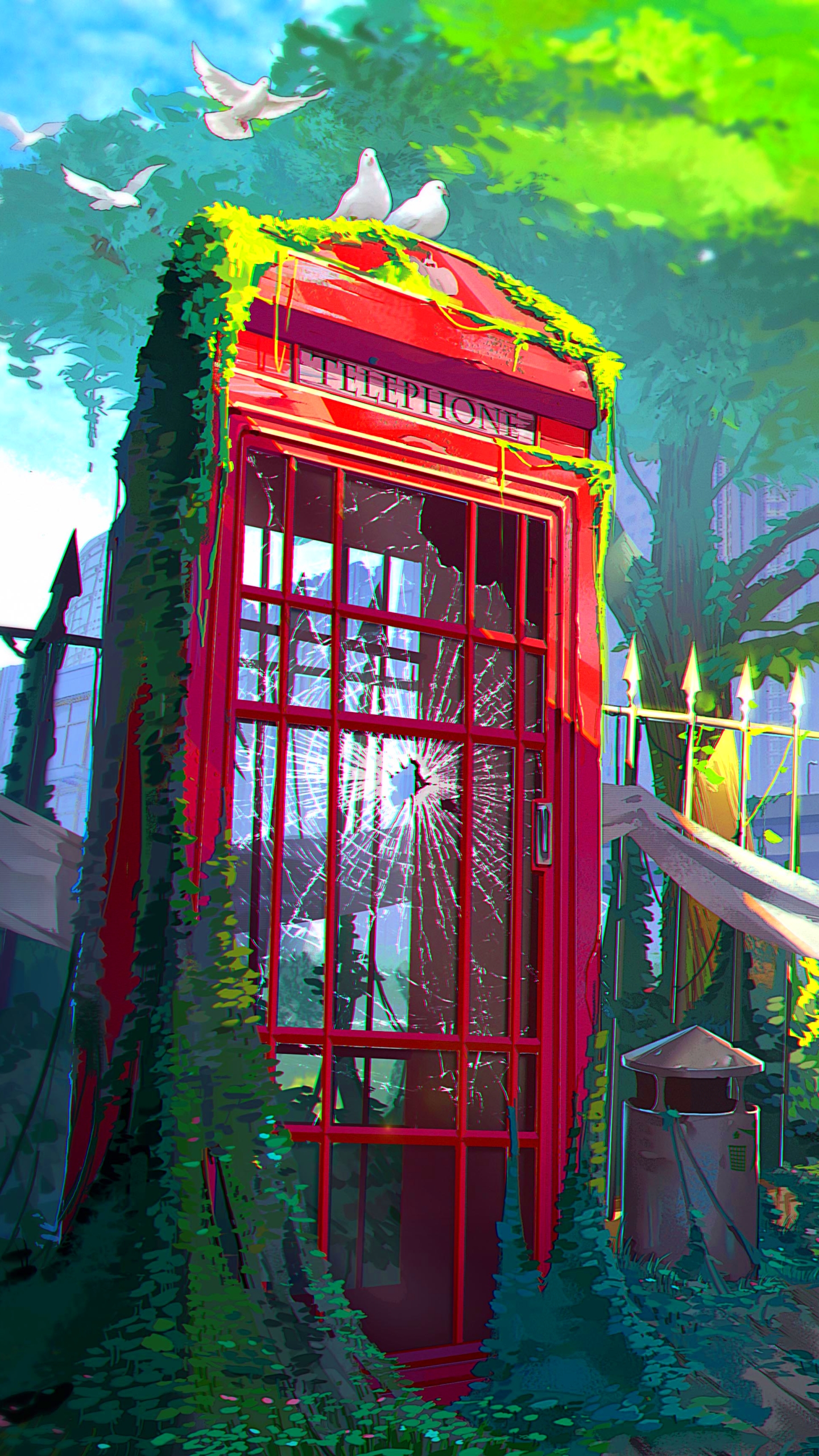 Скачать картинку Аниме, Телефонная Будка в телефон бесплатно.