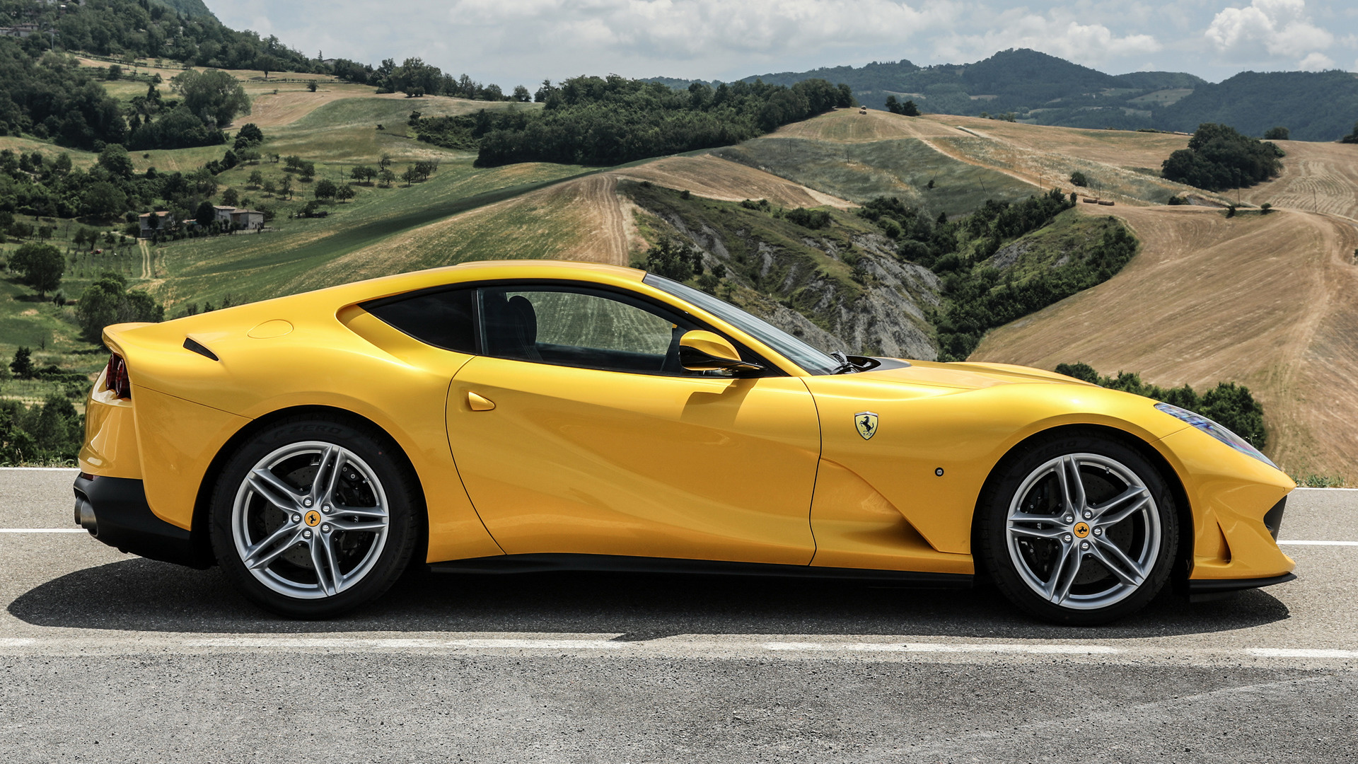 Download mobile wallpaper Ferrari, Car, Supercar, Ferrari 812 Superfast, Vehicles, Yellow Car for free.
