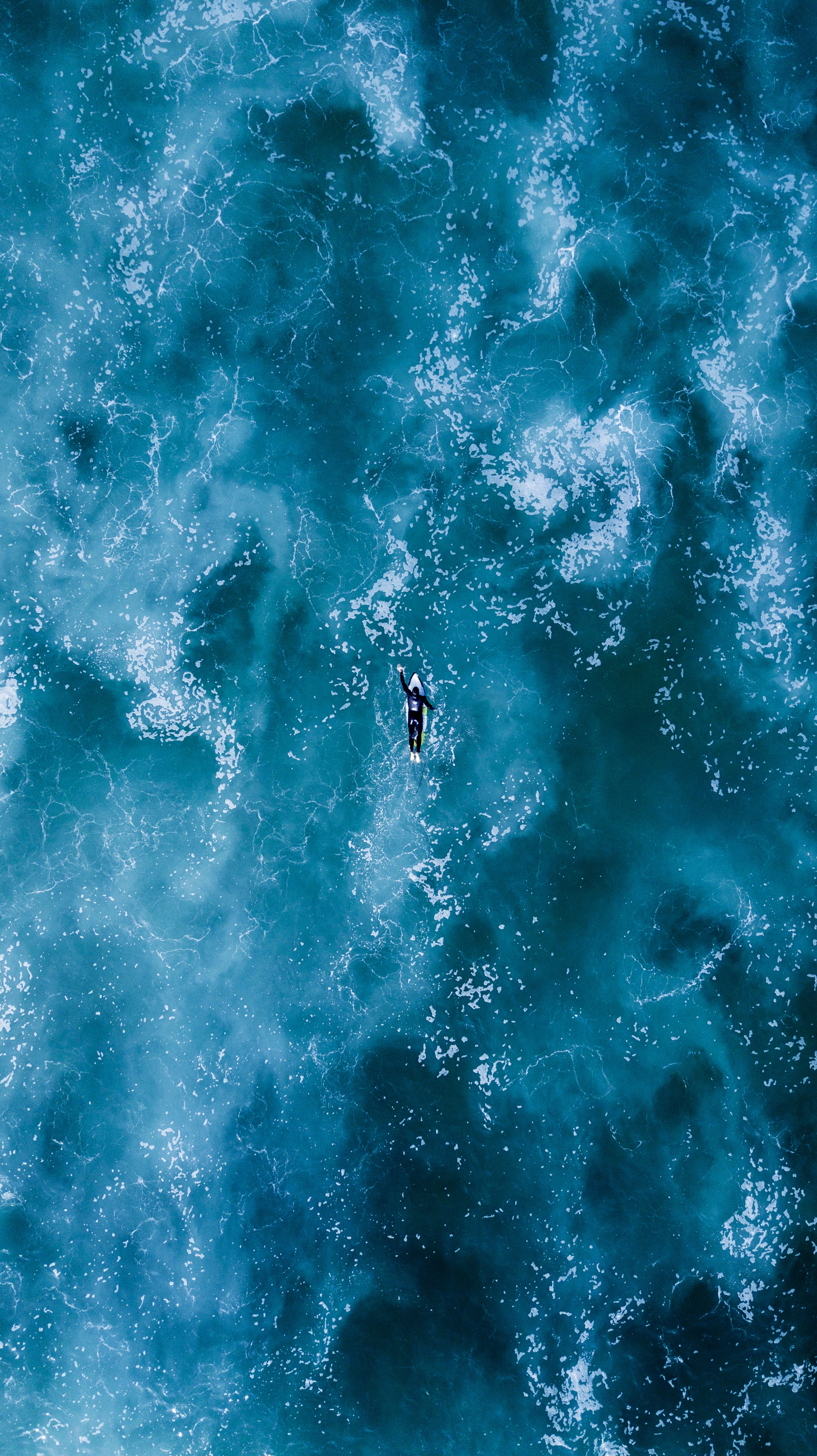 Wallpaper Full HD nature, waves, serfing, view from above, ocean