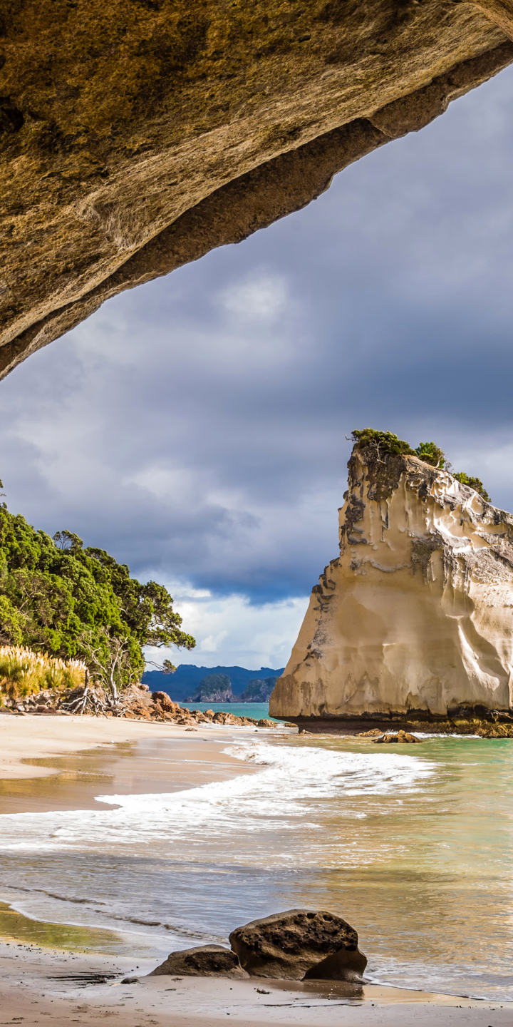 Скачать картинку Природа, Пляж, Песок, Новая Зеландия, Побережье, Земля/природа в телефон бесплатно.