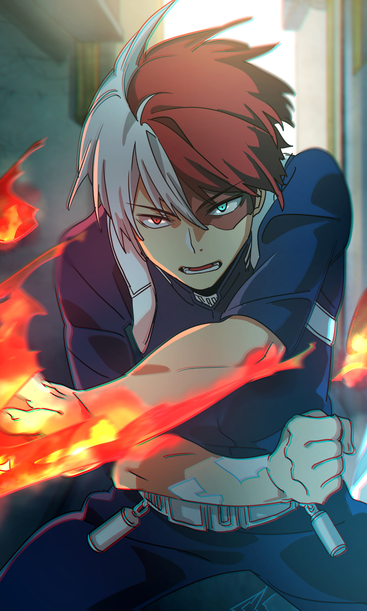 Handy-Wallpaper Animes, Shoto Todoroki, Boku No Hero Academia kostenlos herunterladen.