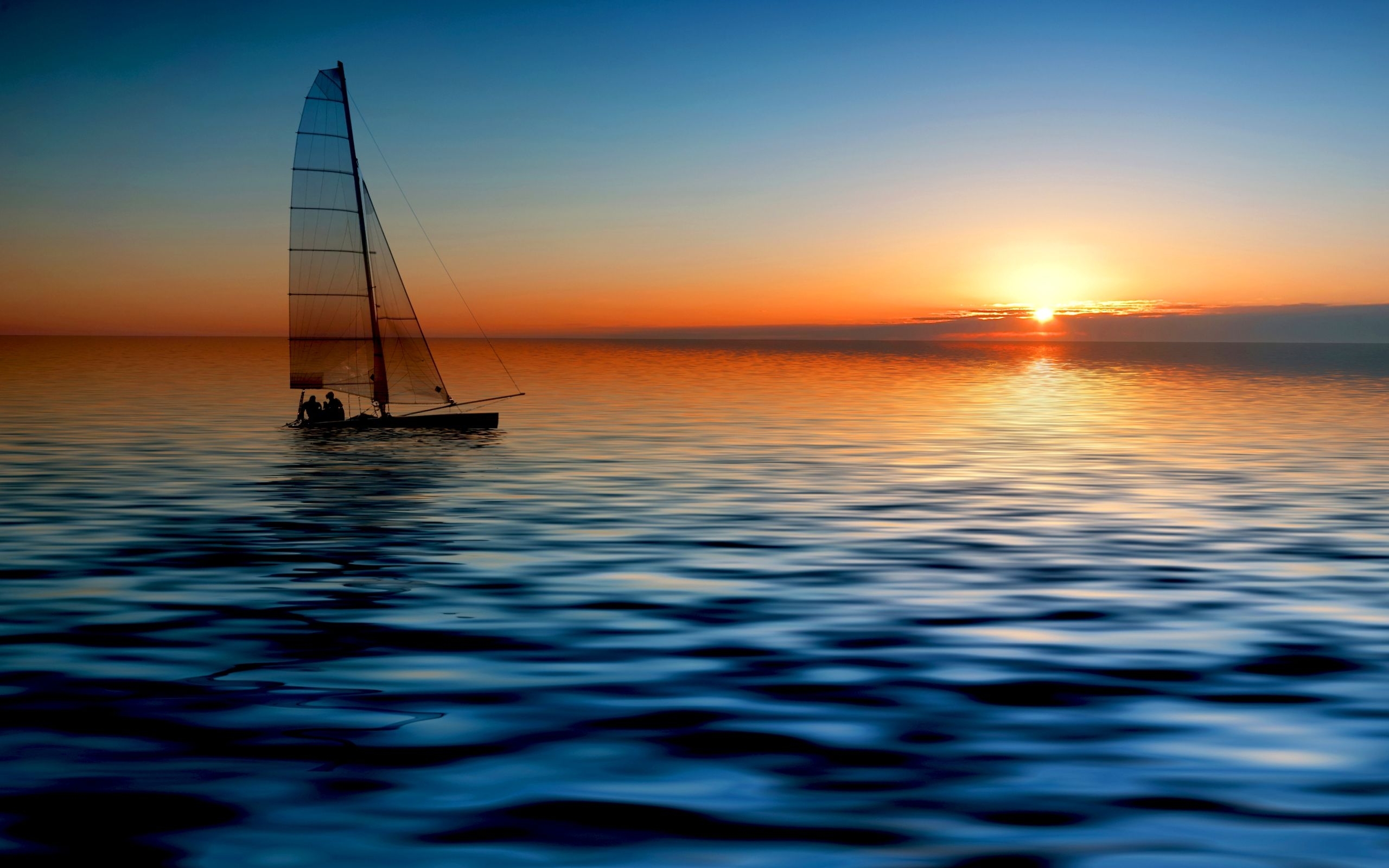 PCデスクトップに輸送, 風景, 日没, 海, ヨット画像を無料でダウンロード