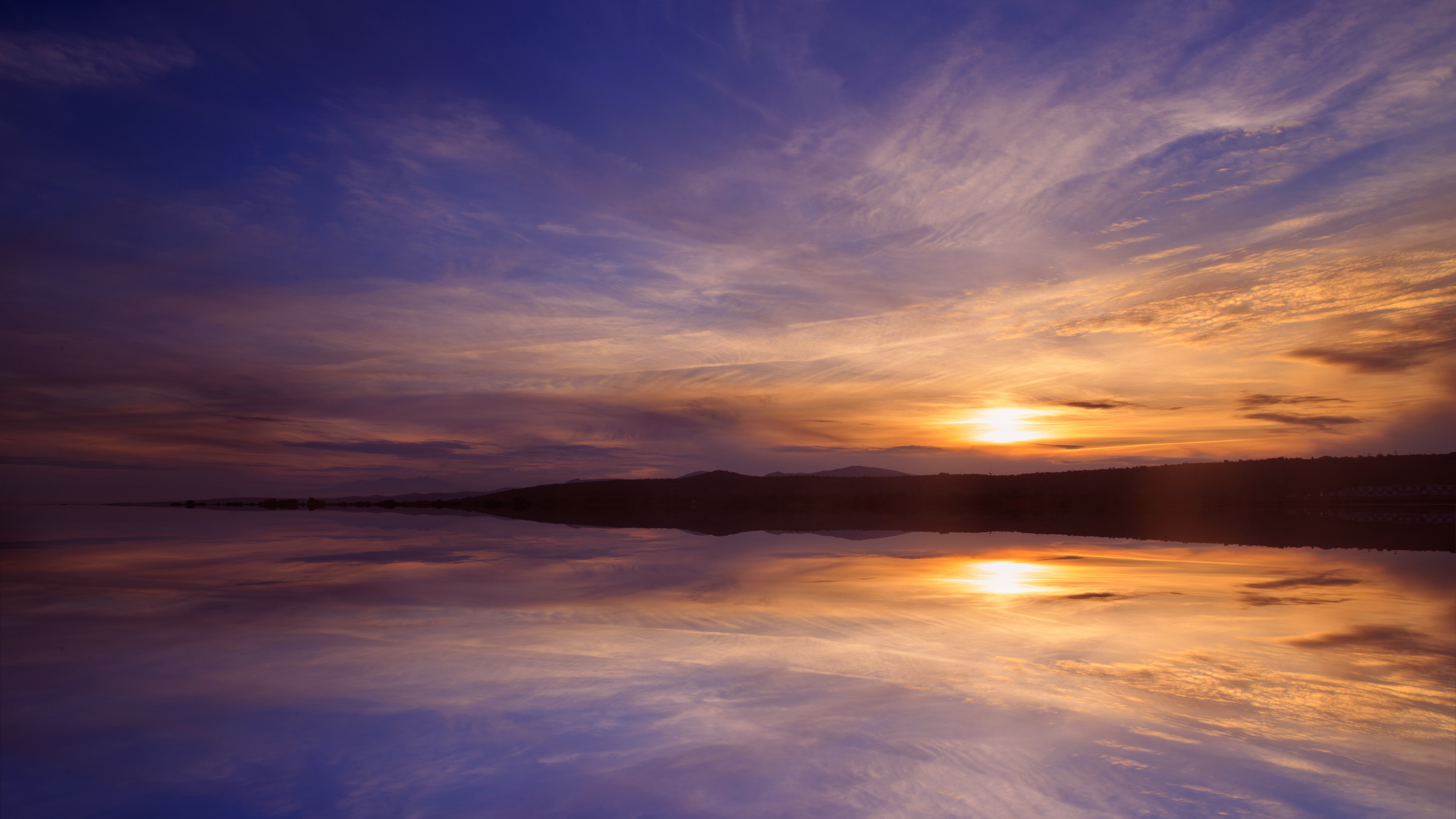 Free download wallpaper Nature, Sunset, Reflection, Dusk, Water, Twilight, Landscape on your PC desktop