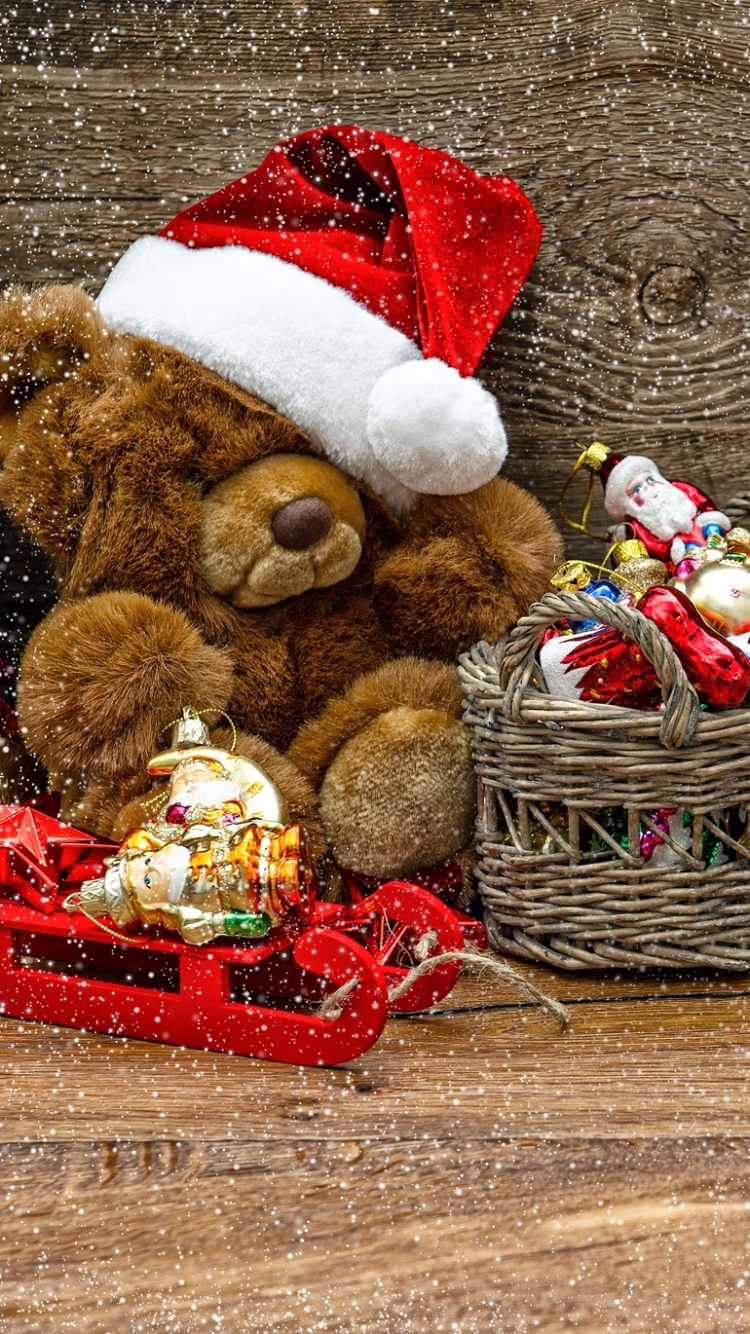 Téléchargez des papiers peints mobile Noël, Vacances, Décorations De Noël, Ours En Peluche gratuitement.
