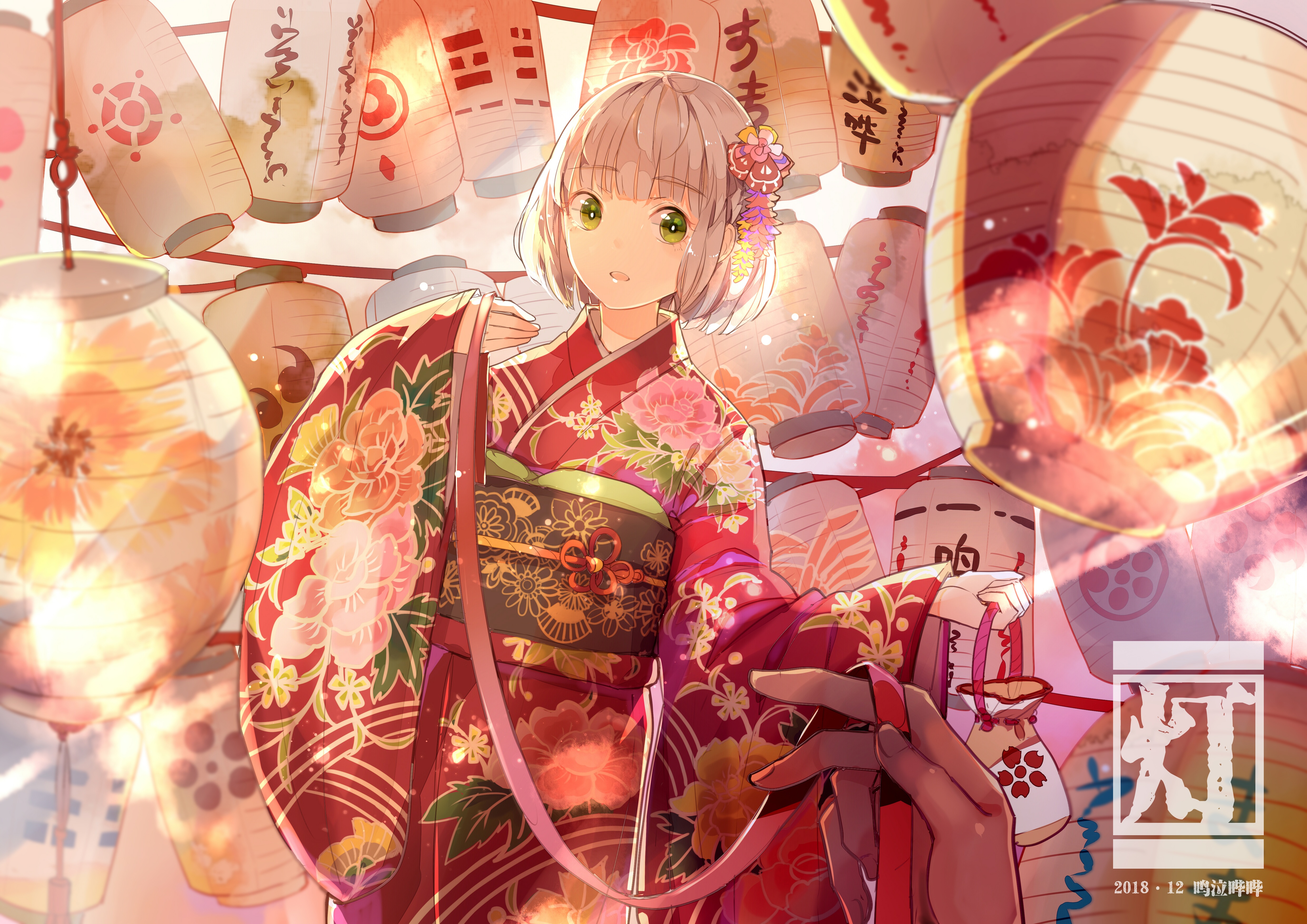 anime, original, festival, kimono