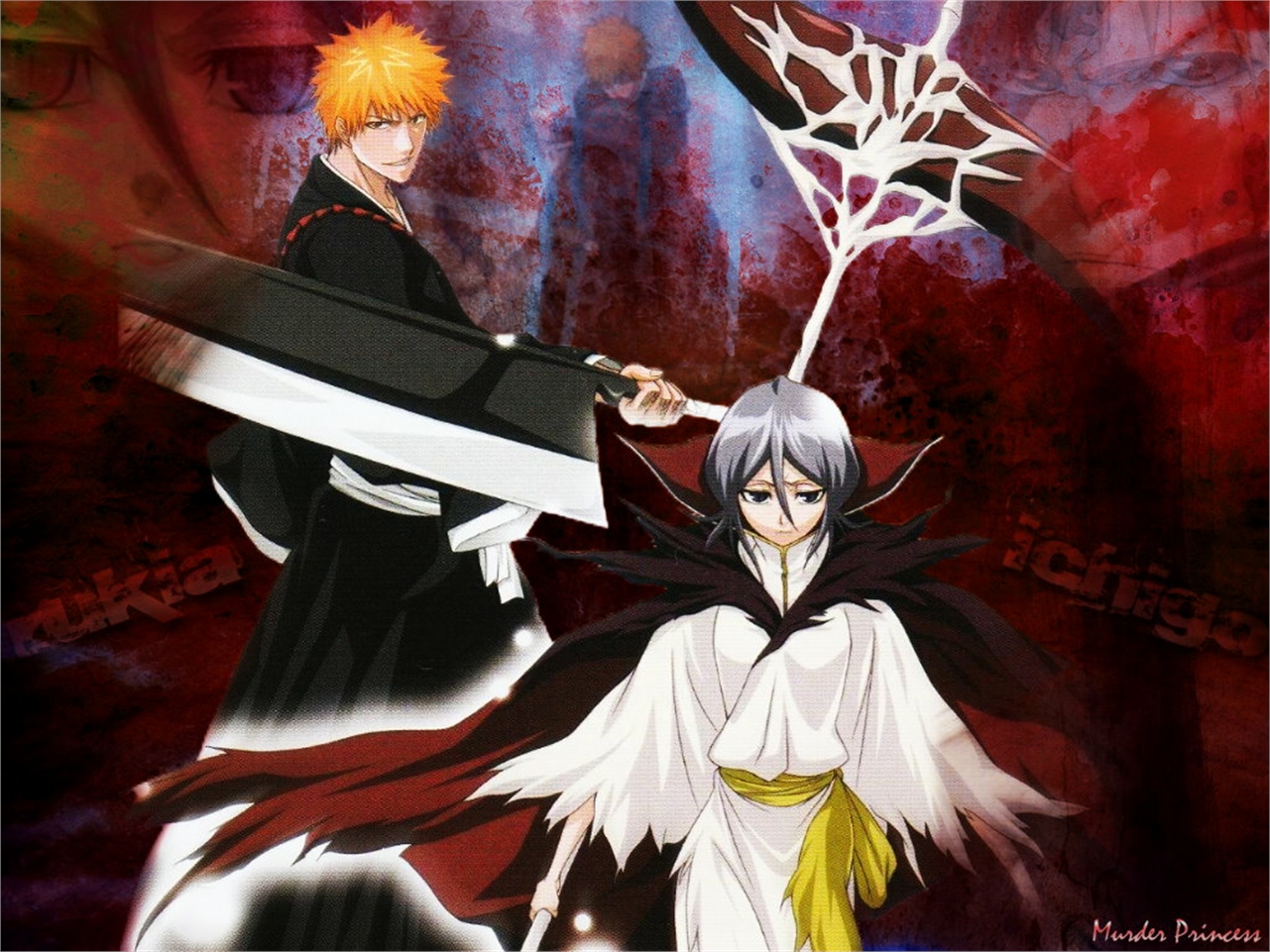 Free download wallpaper Anime, Bleach, Rukia Kuchiki, Ichigo Kurosaki on your PC desktop