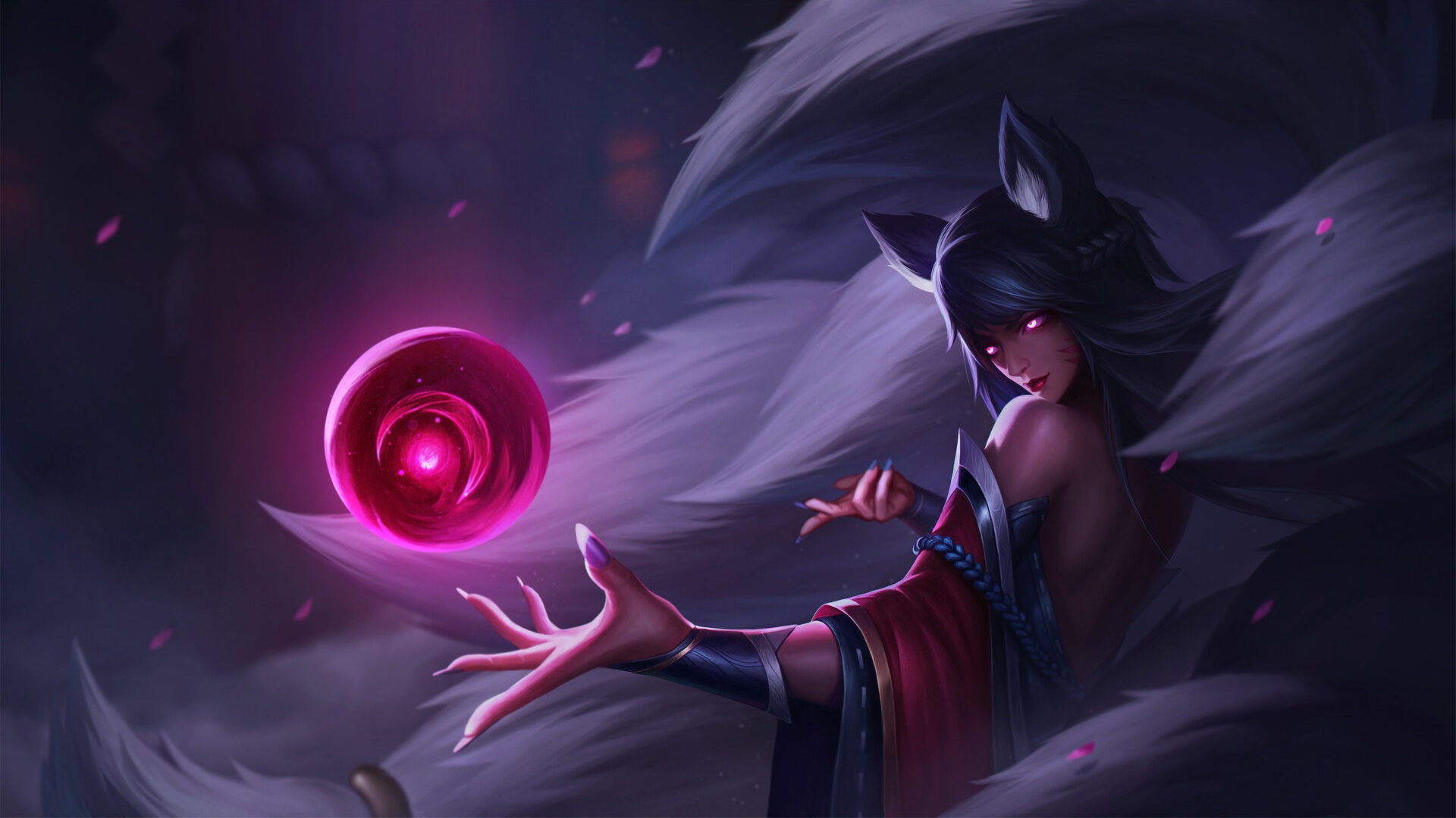 Download mobile wallpaper Magic, League Of Legends, Video Game, Animal Ears, Ahri (League Of Legends) for free.