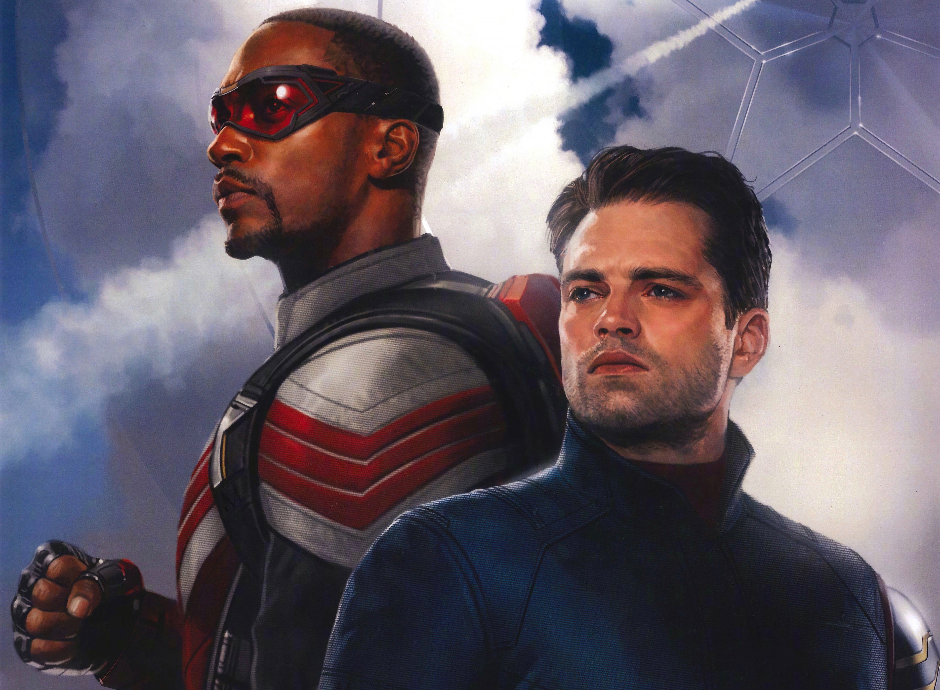 Free download wallpaper Tv Show, Falcon (Marvel Comics), Winter Soldier, Bucky Barnes, Anthony Mackie, Sebastian Stan, Sam Wilson, The Falcon And The Winter Soldier on your PC desktop