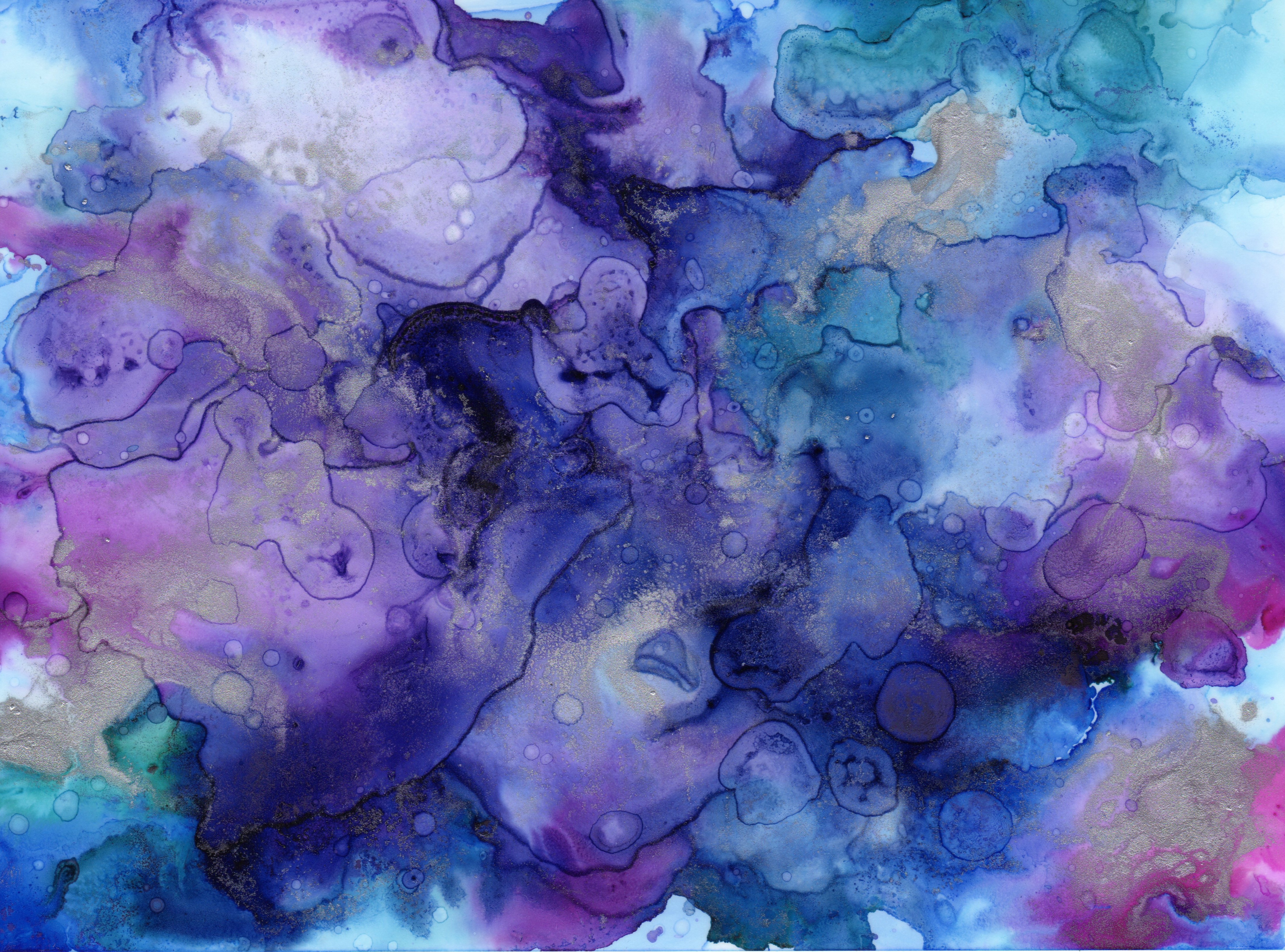 watercolor, paint, ink, abstract, stains, spots HD wallpaper