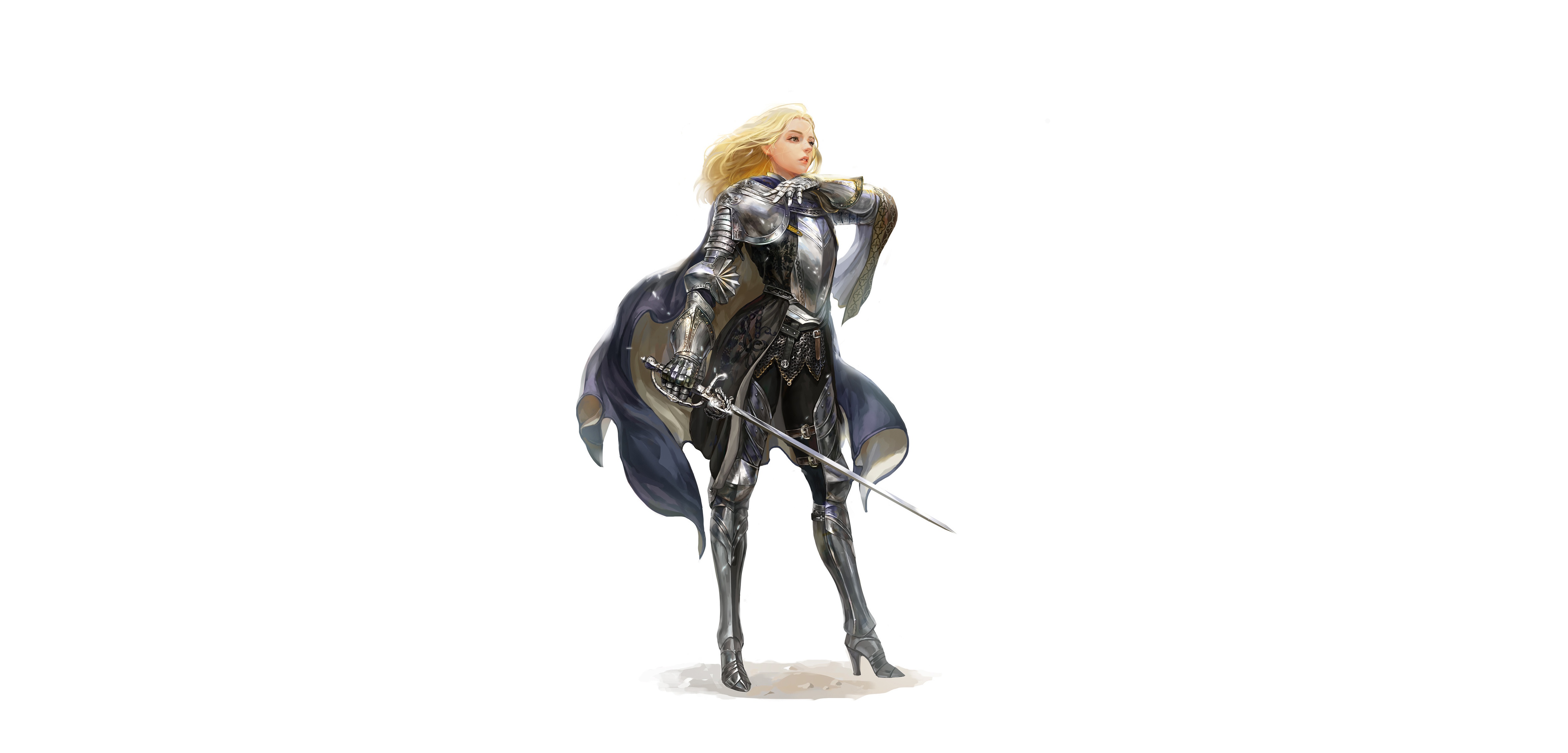 Free download wallpaper Fantasy, Blonde, Knight, Armor, Sword, Women Warrior, Woman Warrior on your PC desktop
