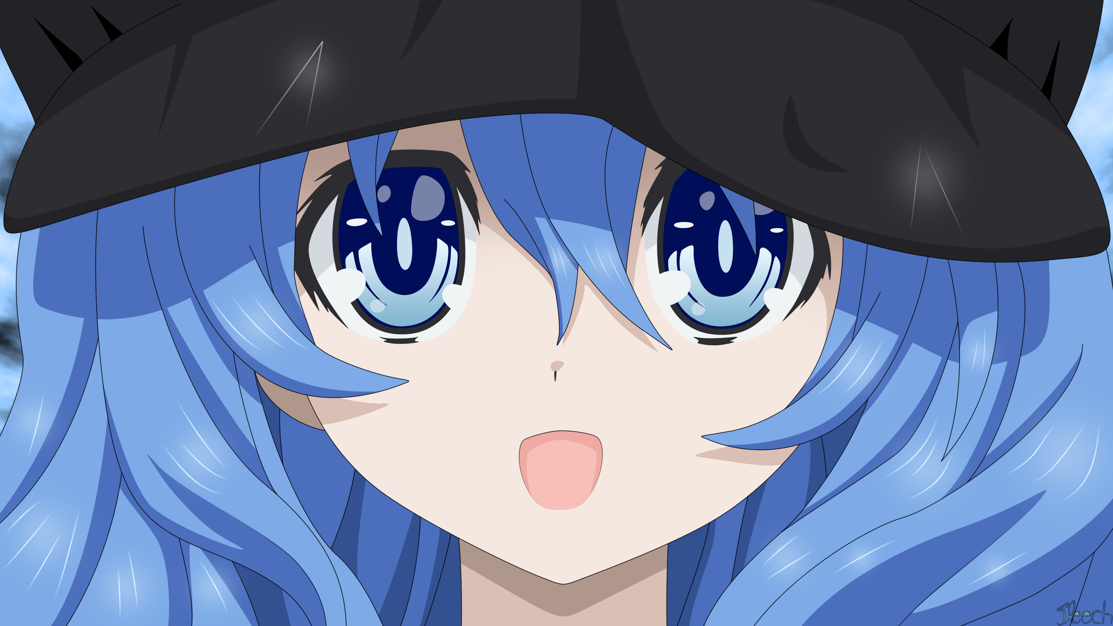 anime, date a live, blue eyes, blue hair, yoshino (date a live)
