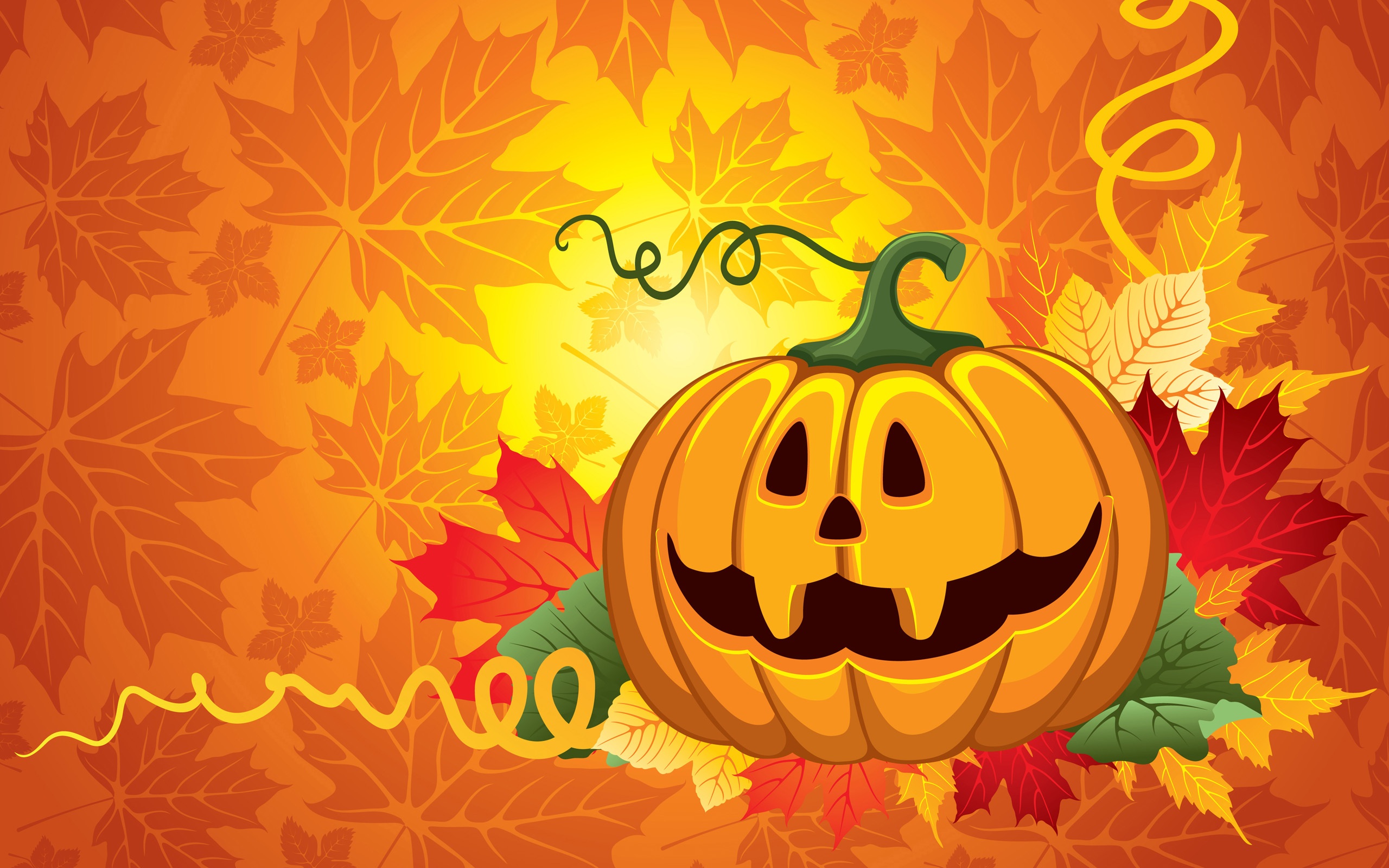 Download mobile wallpaper Halloween, Holiday, Leaf, Jack O' Lantern for free.