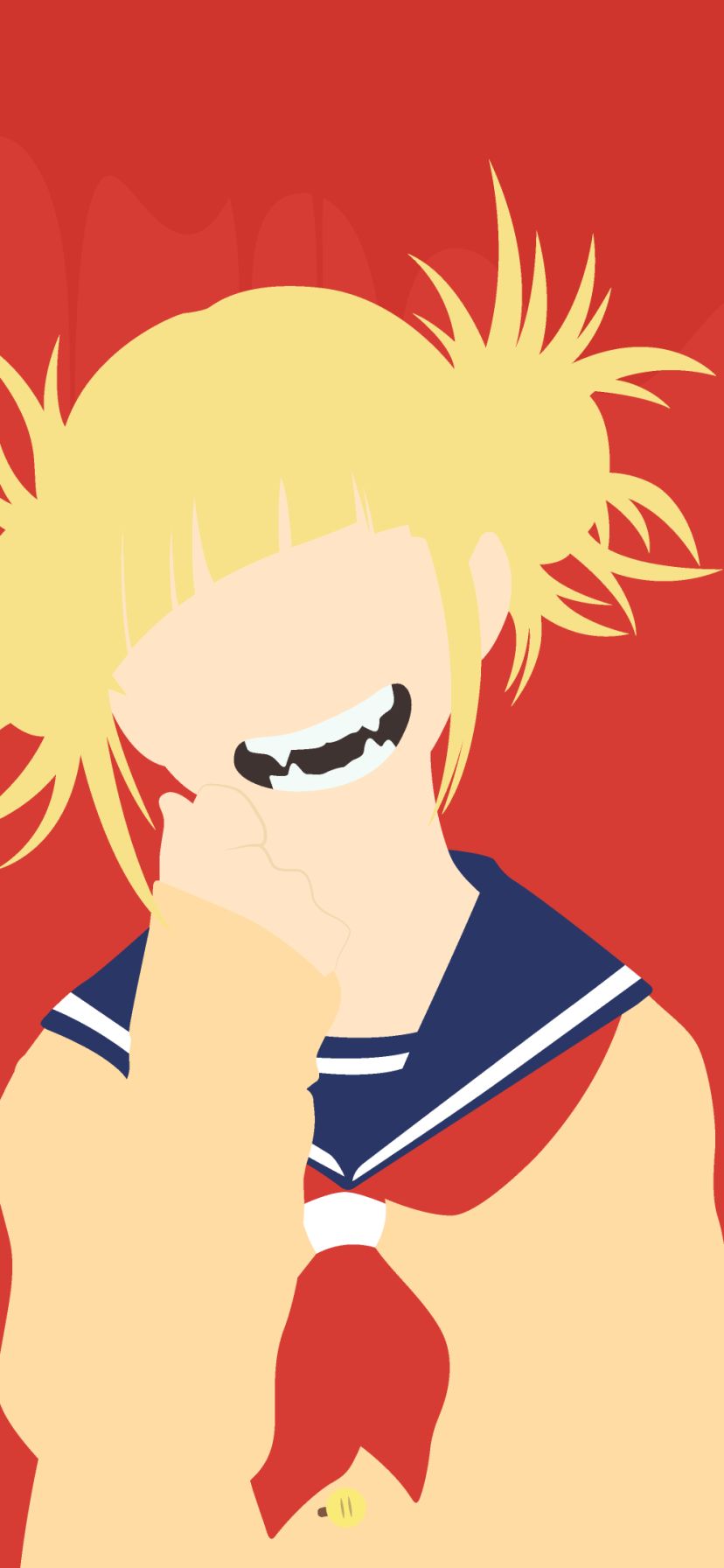 Download mobile wallpaper Anime, Smile, Fangs, Blonde, Teeth, Minimalist, My Hero Academia, Himiko Toga for free.