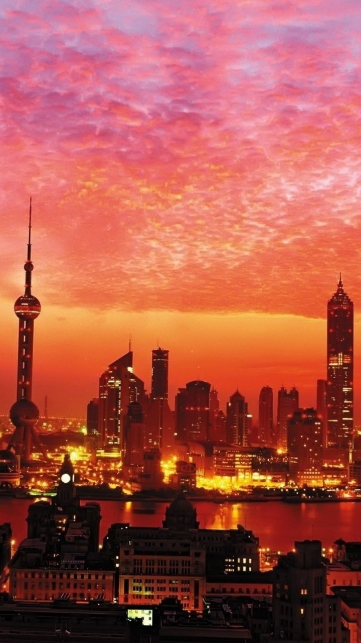 Скачать картинку Города, Шанхай, Сделано Человеком в телефон бесплатно.