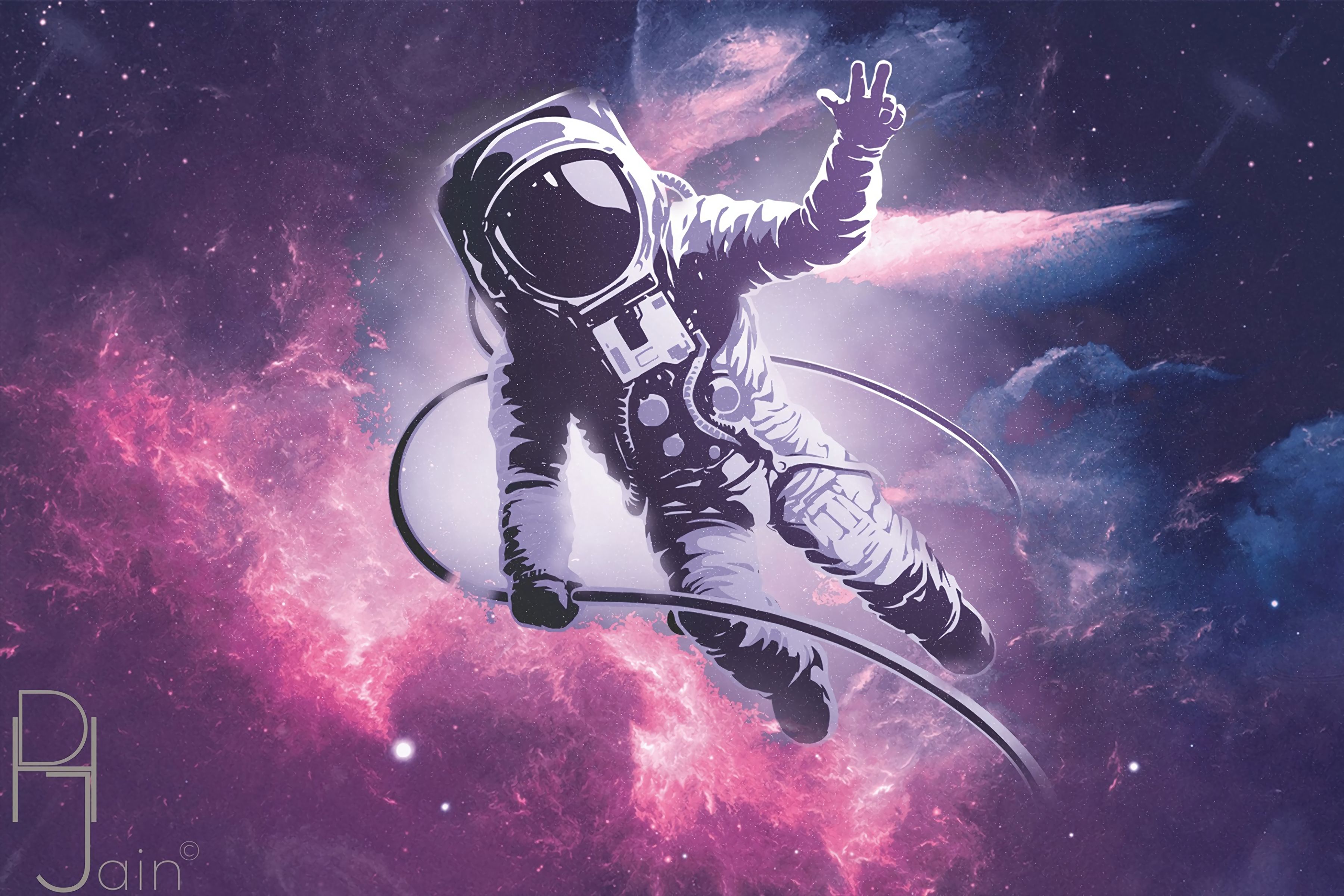 140037 descargar imagen cosmonauta, universo, traje espacial, arte: fondos de pantalla y protectores de pantalla gratis