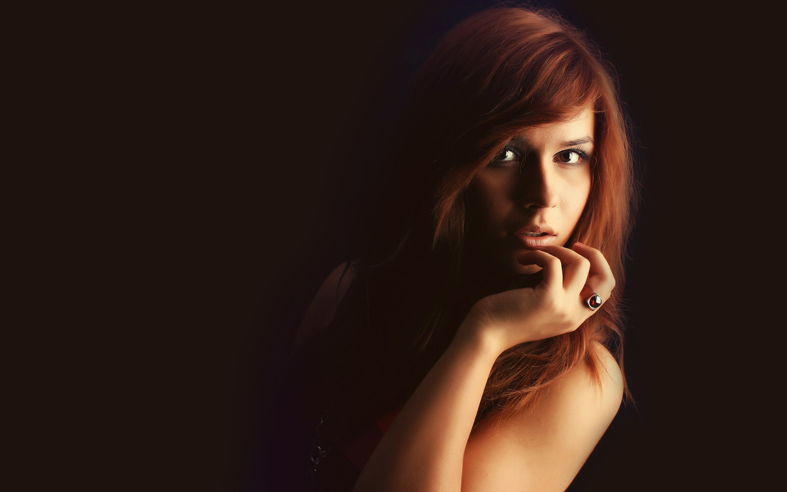 Download mobile wallpaper Redhead, Model, Women, Brown Eyes for free.