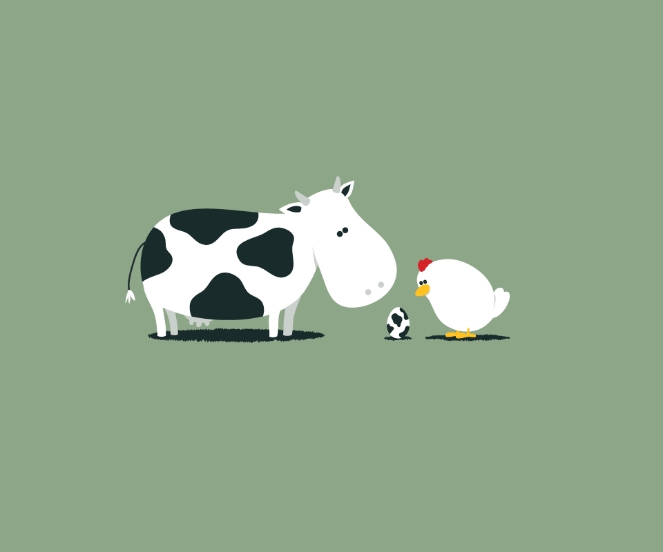 Free download wallpaper Animal, Egg, Chicken, Cow on your PC desktop