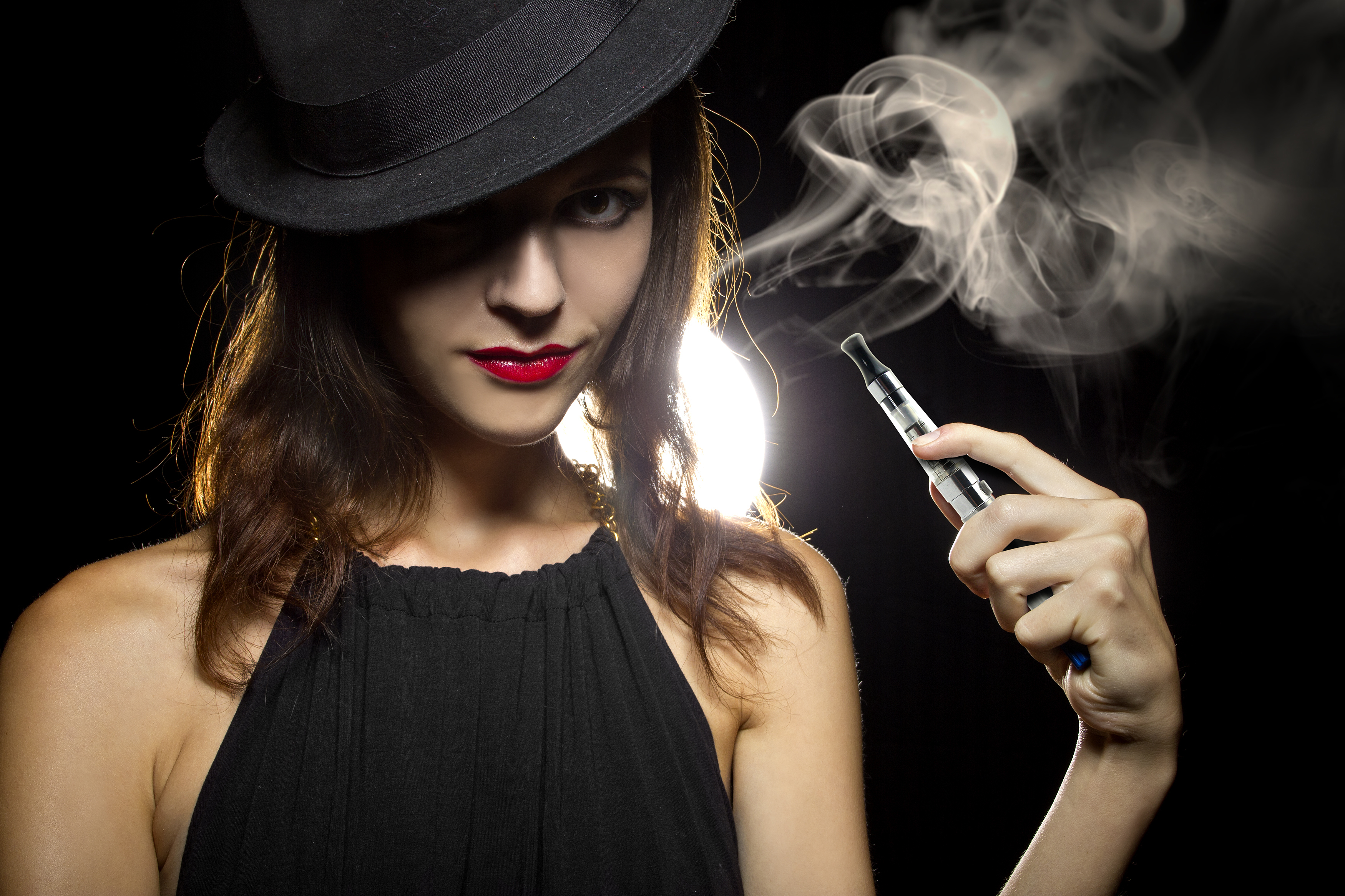Download mobile wallpaper Hat, Brunette, Model, Women, Brown Eyes, Lipstick for free.