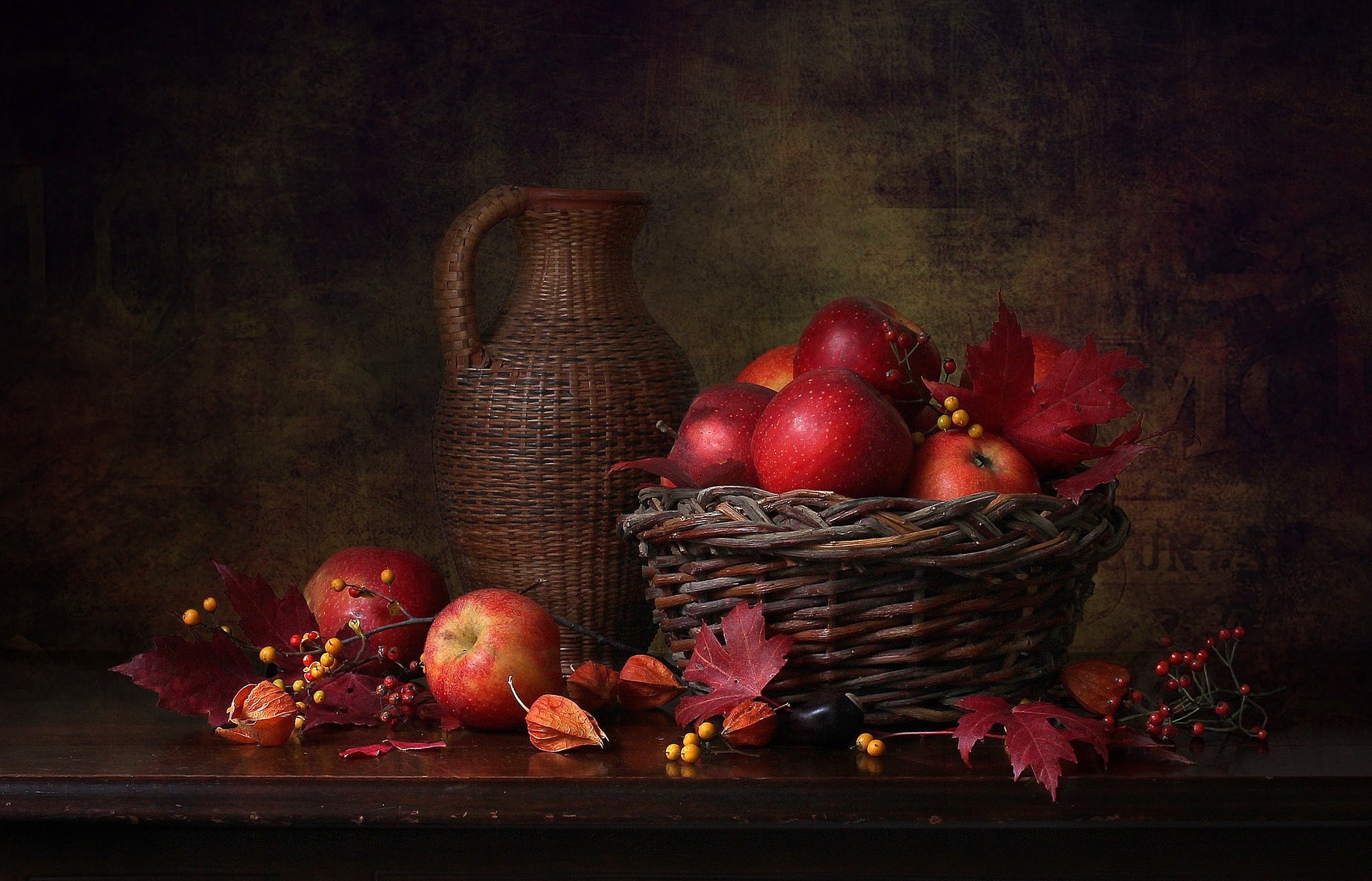 Download mobile wallpaper Apple, Still Life, Fruit, Basket, Photography for free.