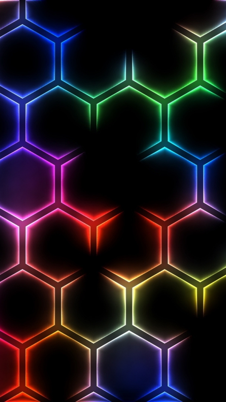 Download mobile wallpaper Abstract, Rainbow, Pattern, Colors, Colorful, Hexagon for free.