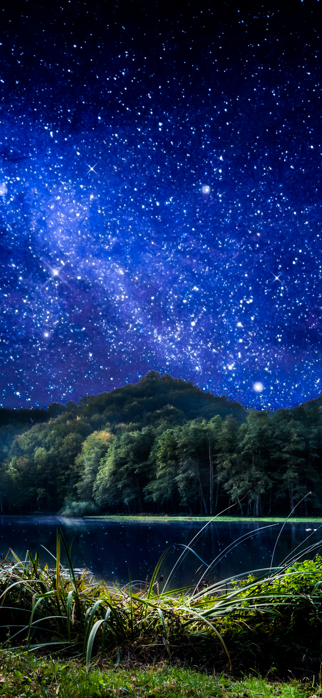 Descarga gratuita de fondo de pantalla para móvil de Cielo, Estrellas, Noche, Montaña, Lago, Cielo Estrellado, Tierra/naturaleza.