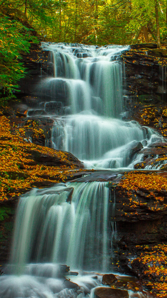 Handy-Wallpaper Herbst, Wasserfälle, Wasserfall, Erde, Erde/natur kostenlos herunterladen.