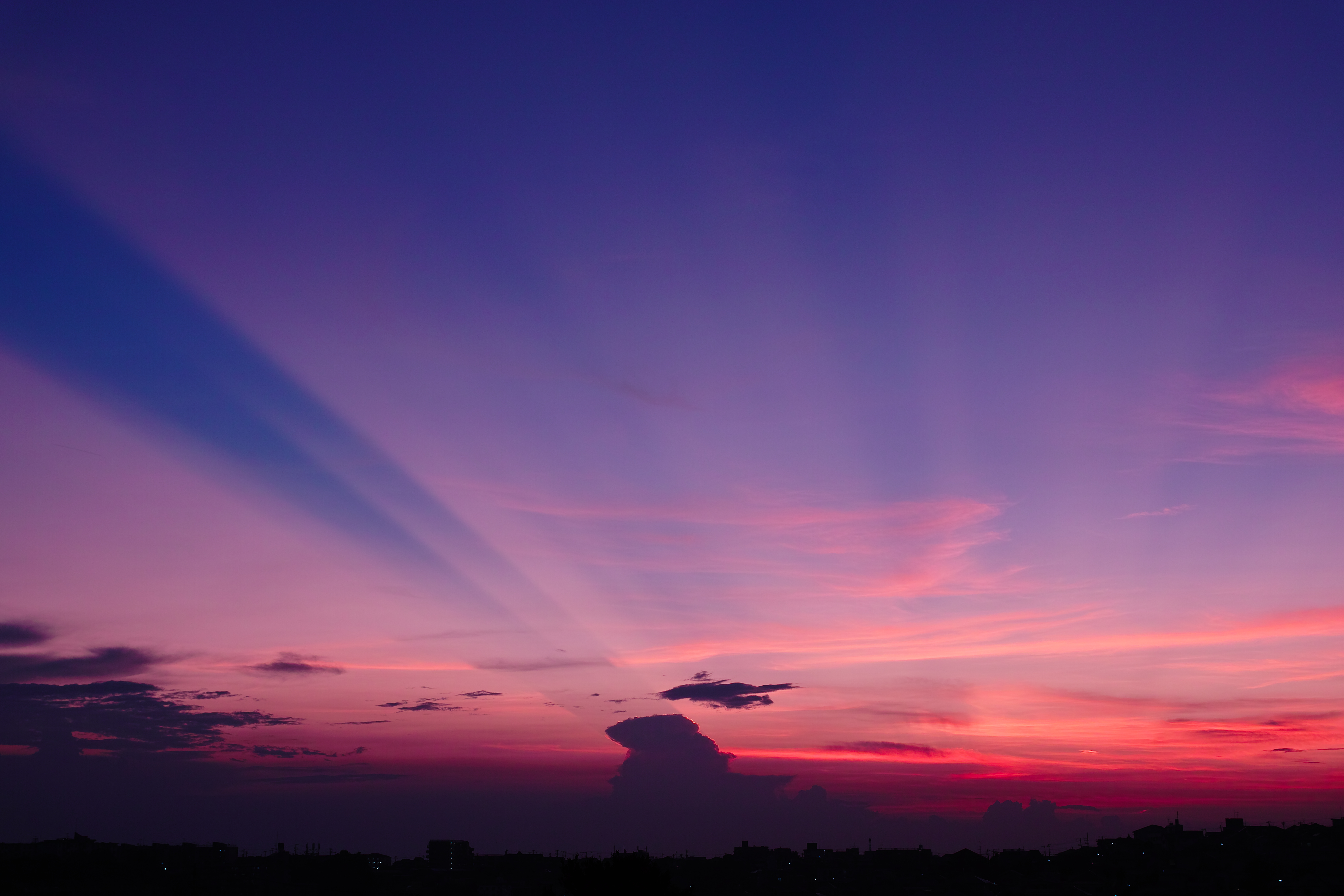 Laden Sie das Sunset, Clouds, Horizont, Natur, Sky, Japan-Bild kostenlos auf Ihren PC-Desktop herunter
