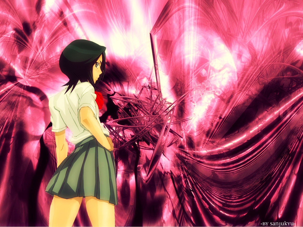 Handy-Wallpaper Bleach, Rukia Kuchiki, Animes kostenlos herunterladen.