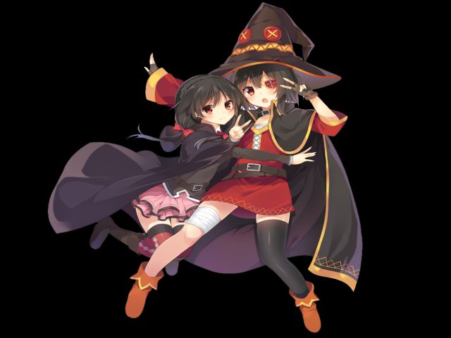 Laden Sie das Animes, Konosuba: God's Blessing On This Wonderful World!, Megumin (Konosuba), Yunyun (Konosuba)-Bild kostenlos auf Ihren PC-Desktop herunter