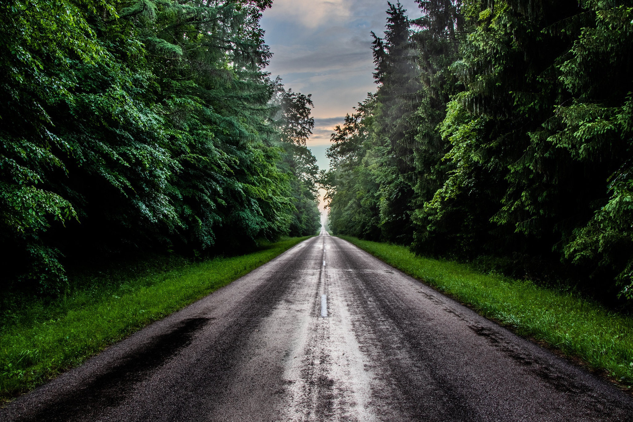 Free download wallpaper Nature, Road, Forest, Man Made on your PC desktop