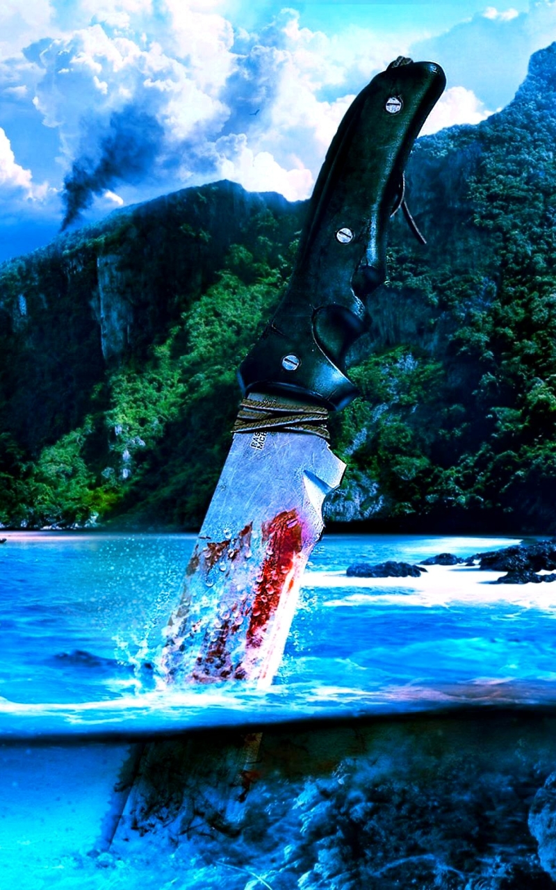 Descarga gratuita de fondo de pantalla para móvil de Agua, Cuchillo, Muy Lejos, Videojuego, Far Cry 3.