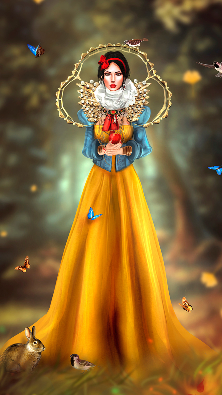 Download mobile wallpaper Fantasy, Butterfly, Snow White, Movie for free.